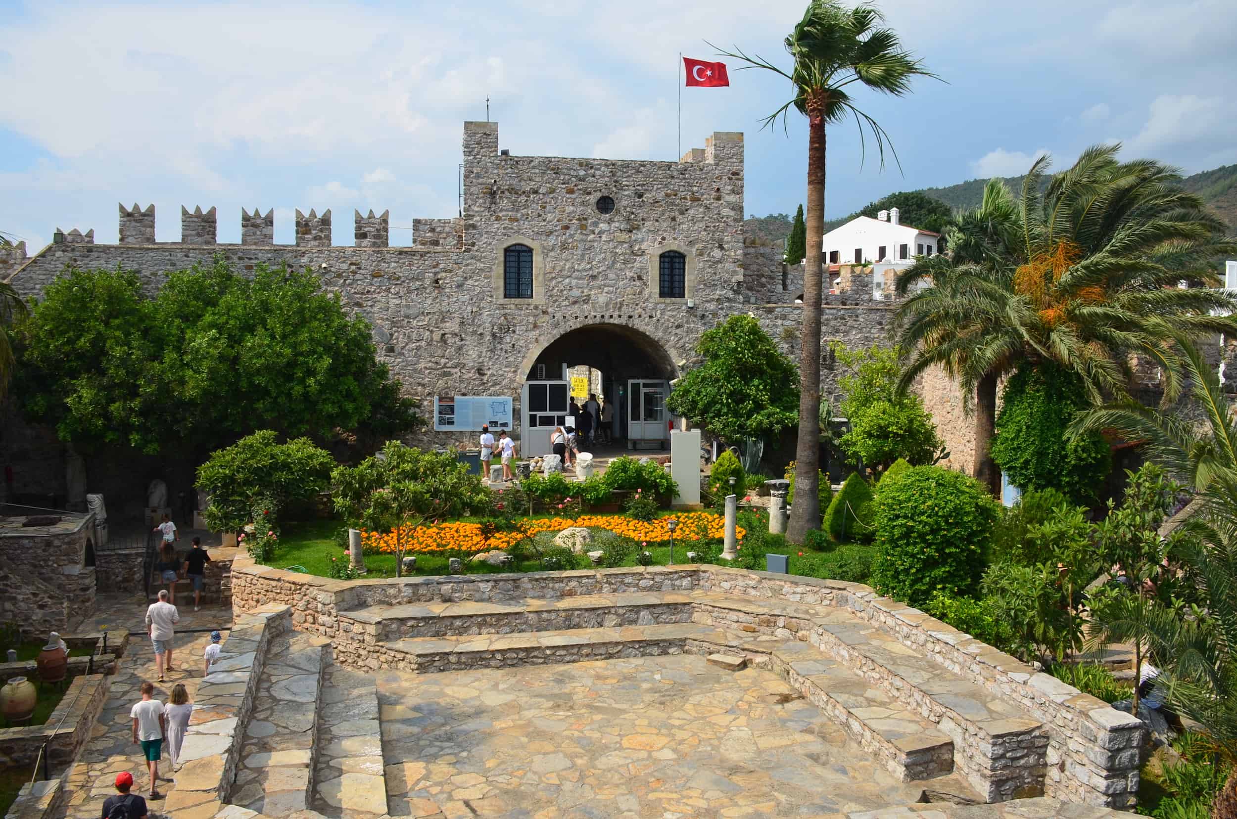 Courtyard of Marmaris Castle in Marmaris, Turkey