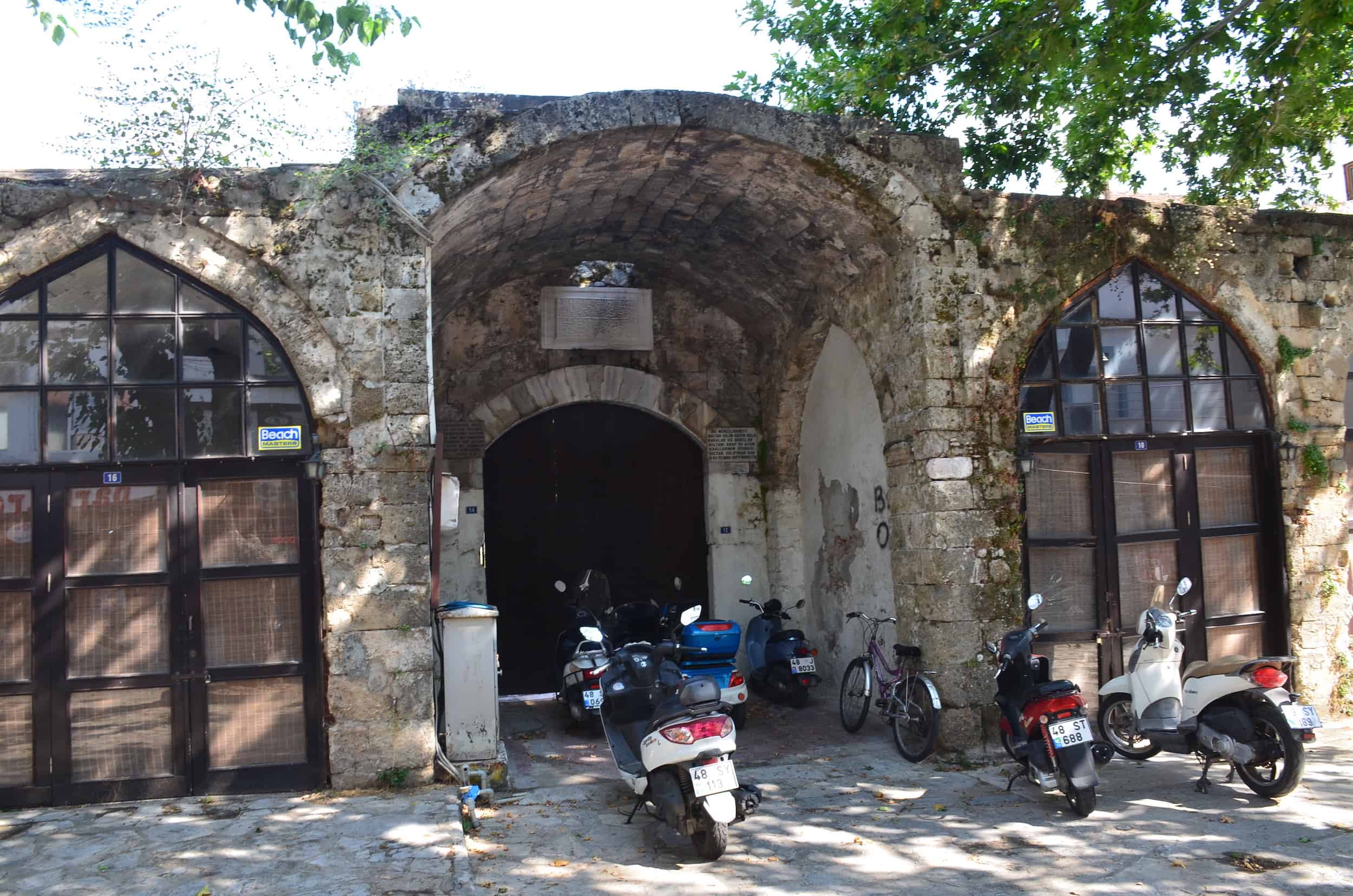 Entrance to the Hafsa Sultan Caravanserai in Marmaris, Turkey