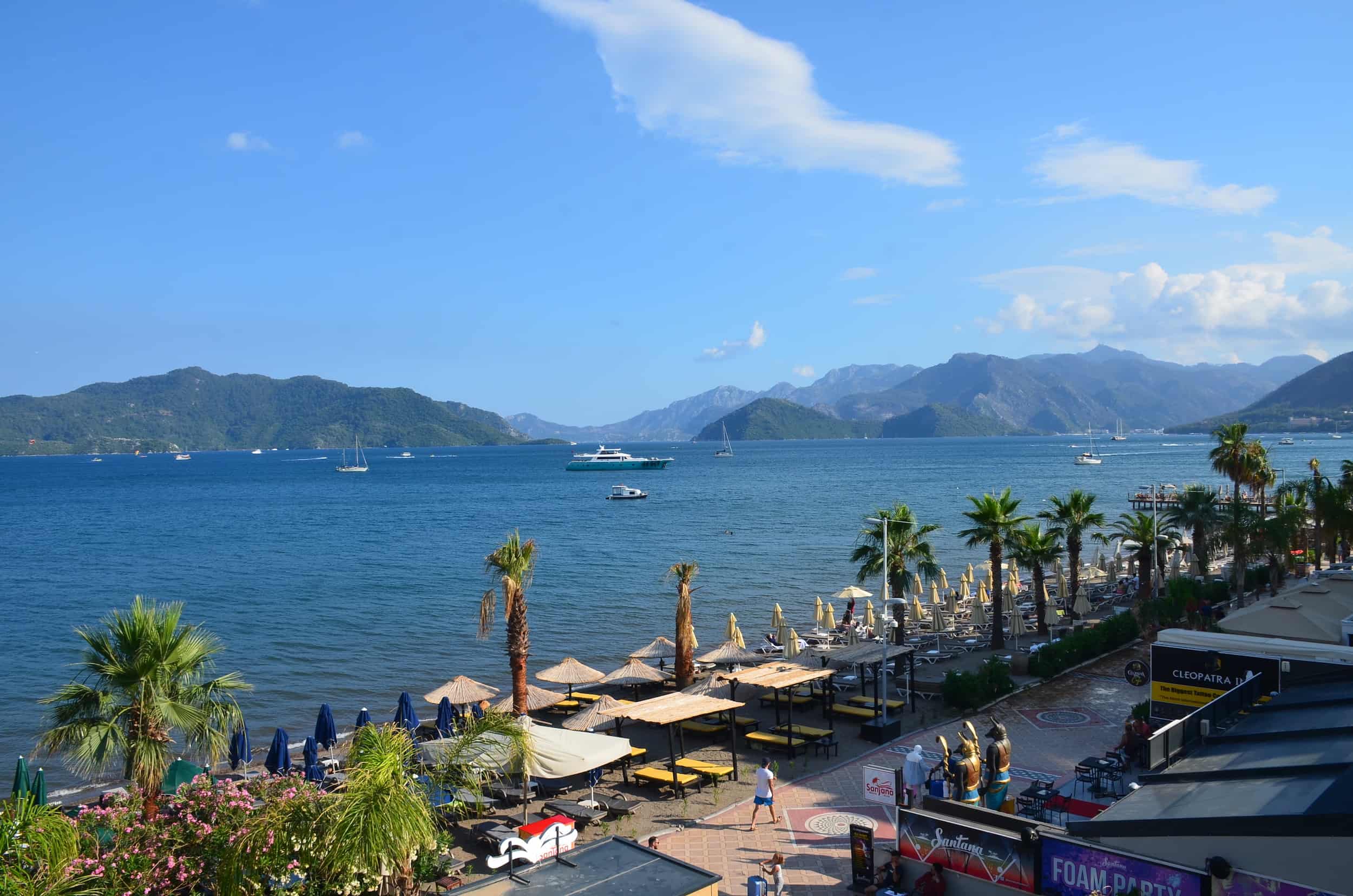 View from my room at the Marmaris Beach Hotel in Marmaris, Turkey