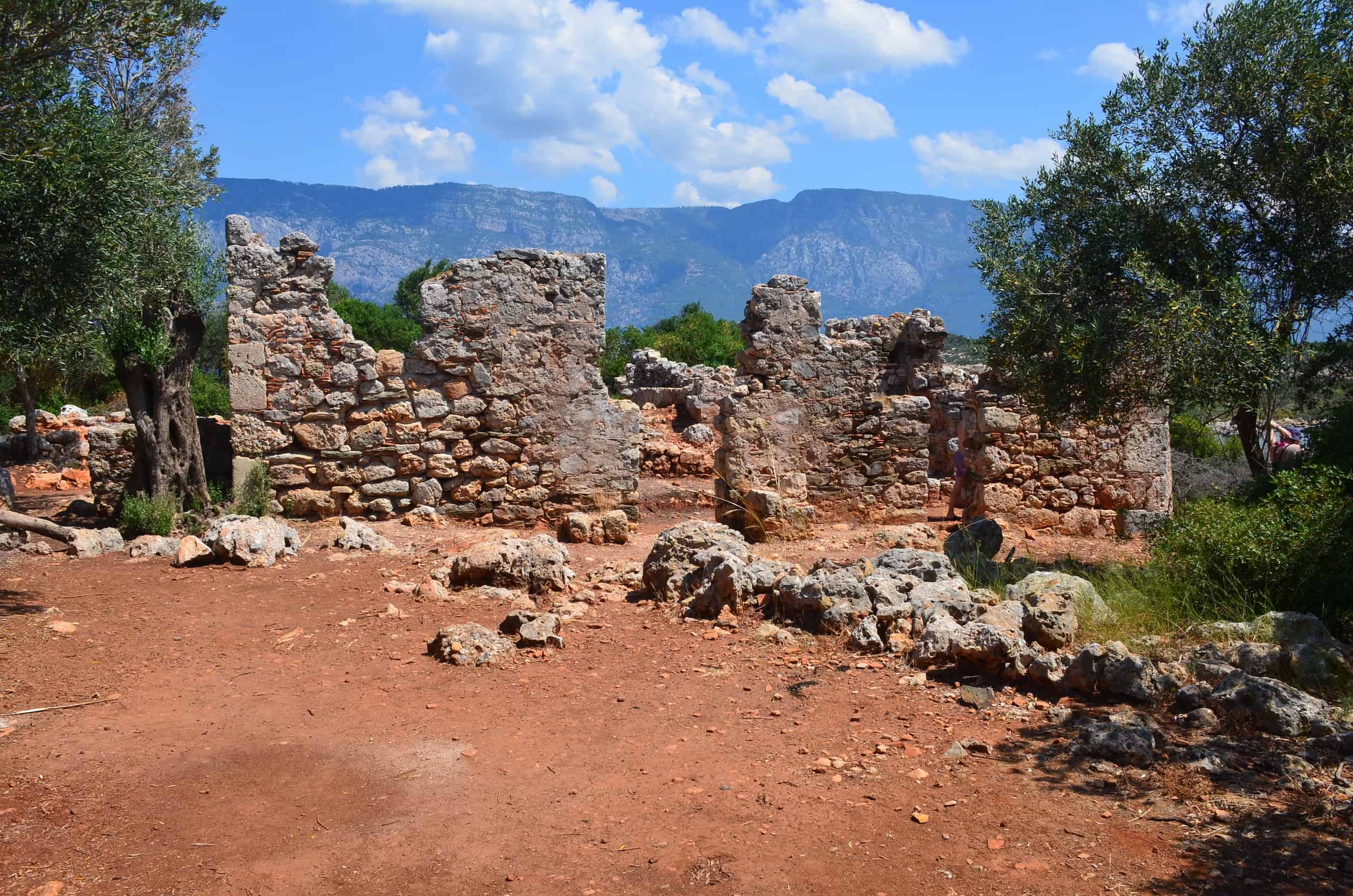 Isthmus Church on Sedir Island, ancient Kedreai, Turkey