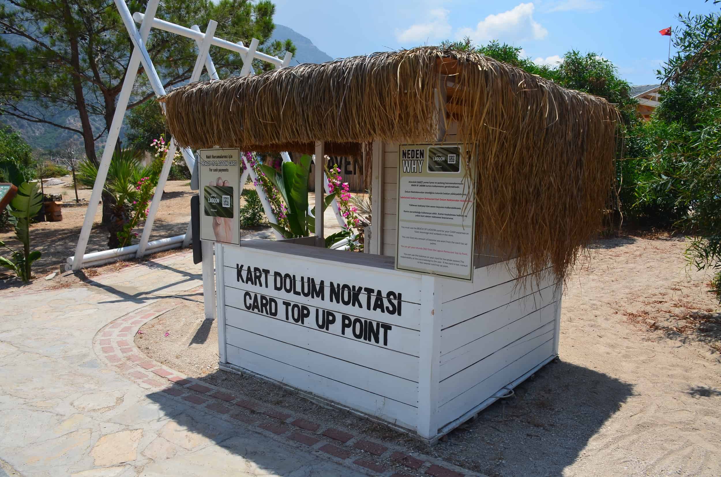 Beach of Lagoon Card top-up point at Ölüdeniz, Turkey