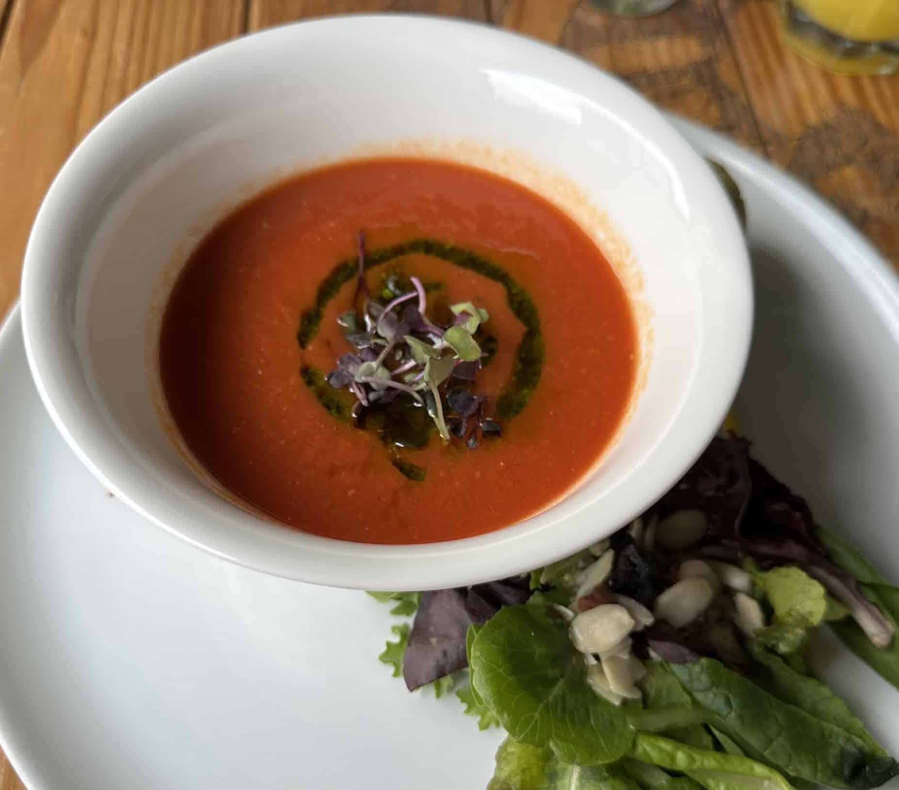 Tomato soup at Ganso & Castor at the Medellín Museum of Modern Art