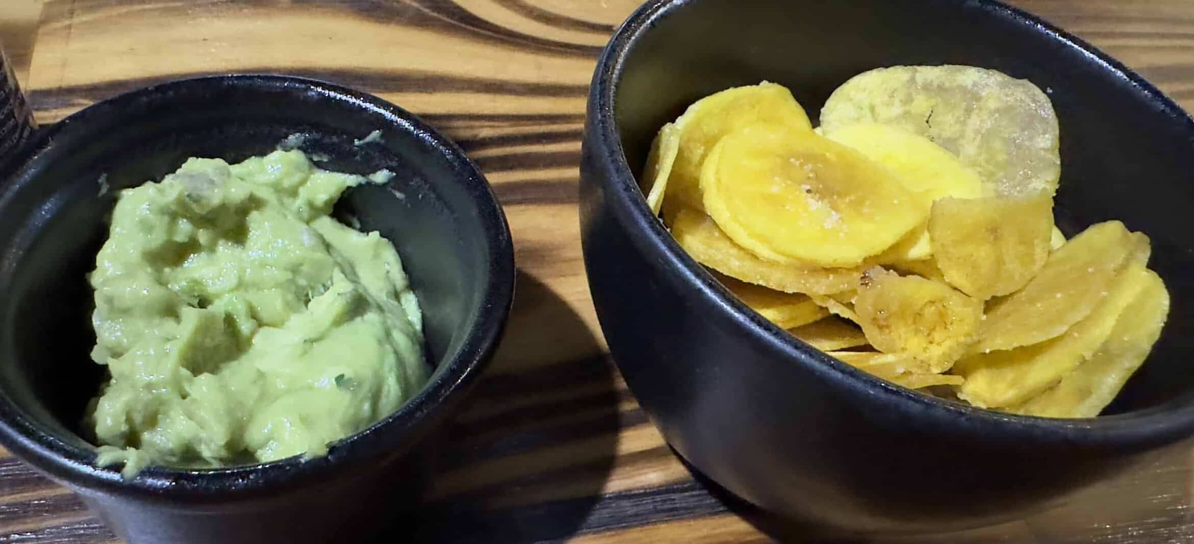 Guacamole and plantain chips at Brije