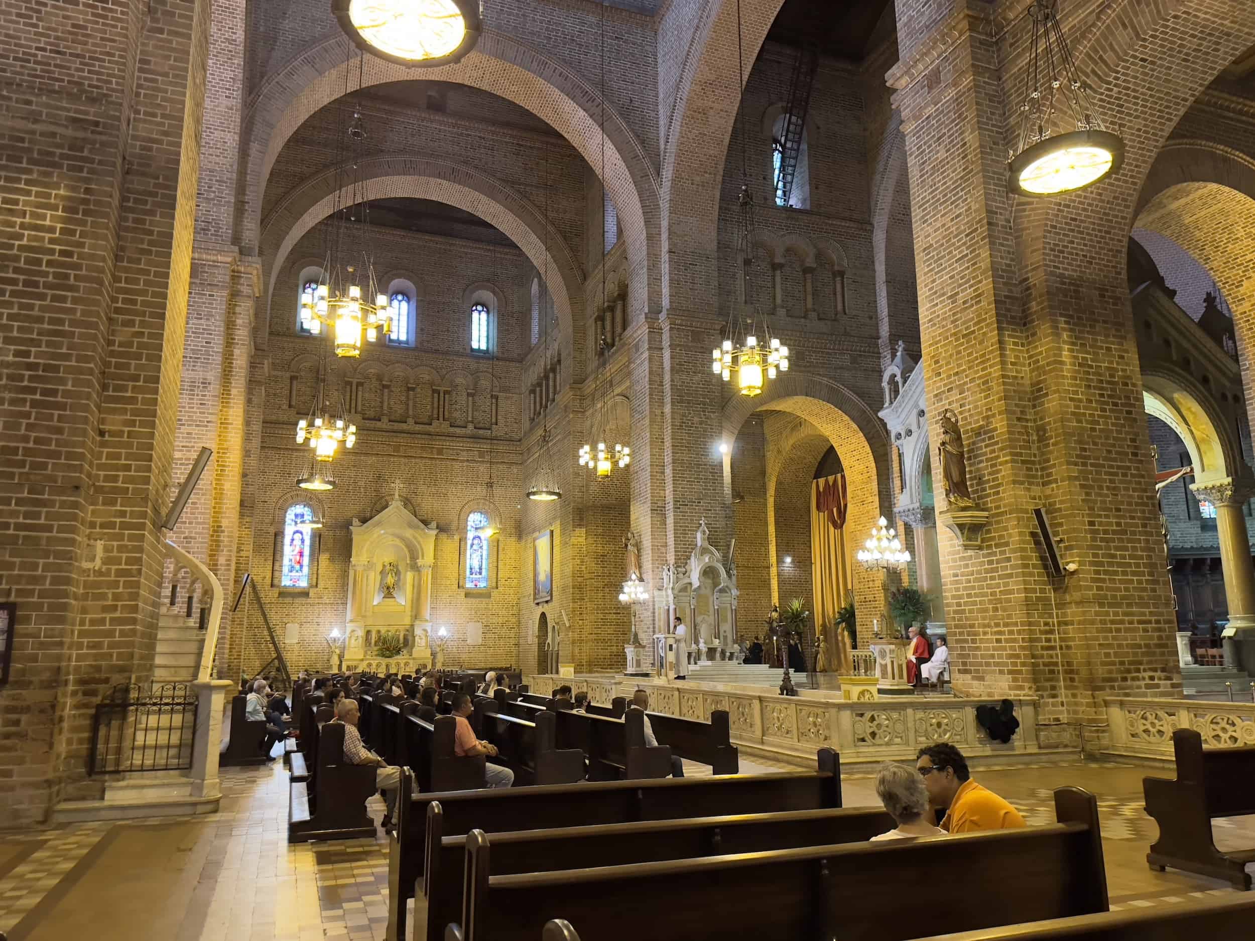 Transept looking west in the Metropolitan Cathedral in Medellín, Antioquia, Colombia