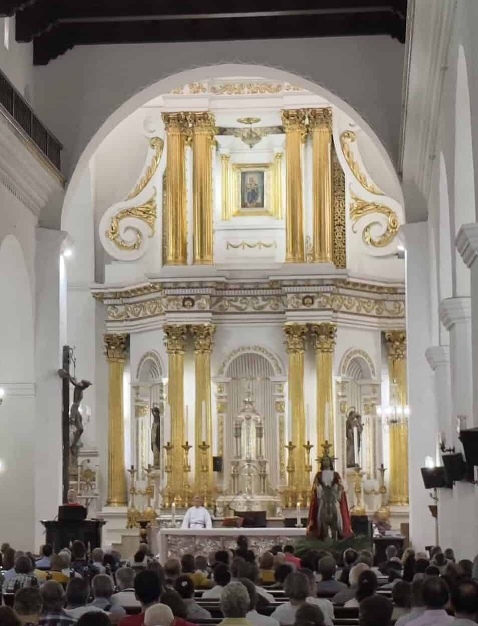 Altar at La Candelaria Church on Parque Berrío in El Centro Medellín, Antioquia, Colombia