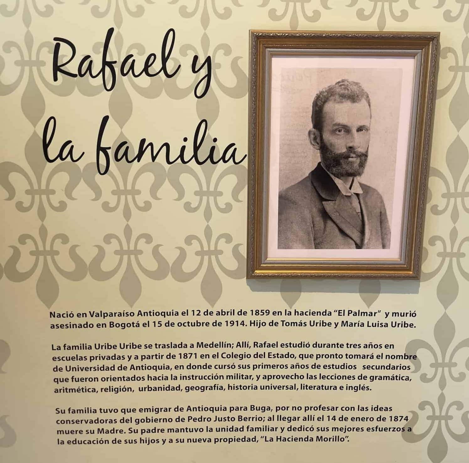 Family and upbringing of Uribe at the Rafael Uribe Uribe Palace of Culture in El Centro Medellín, Antioquia, Colombia