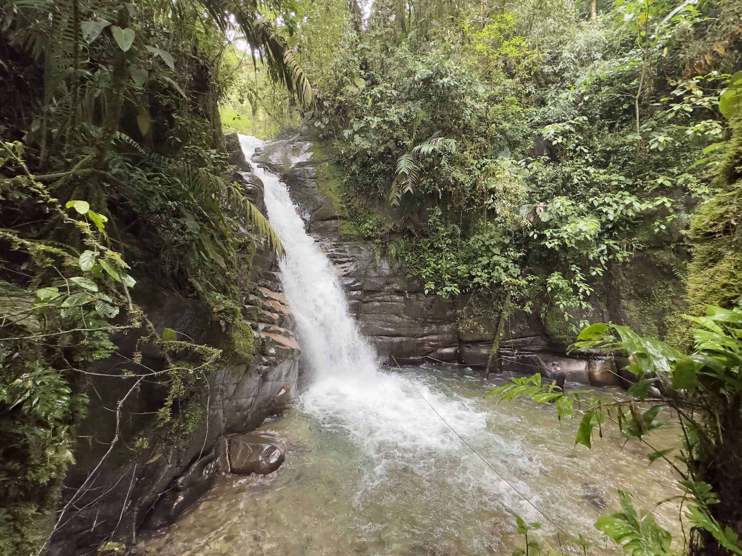Santa Rita Waterfall at Santa Rita Nature Reserve in Boquía, Salento, Quindío, Colombia
