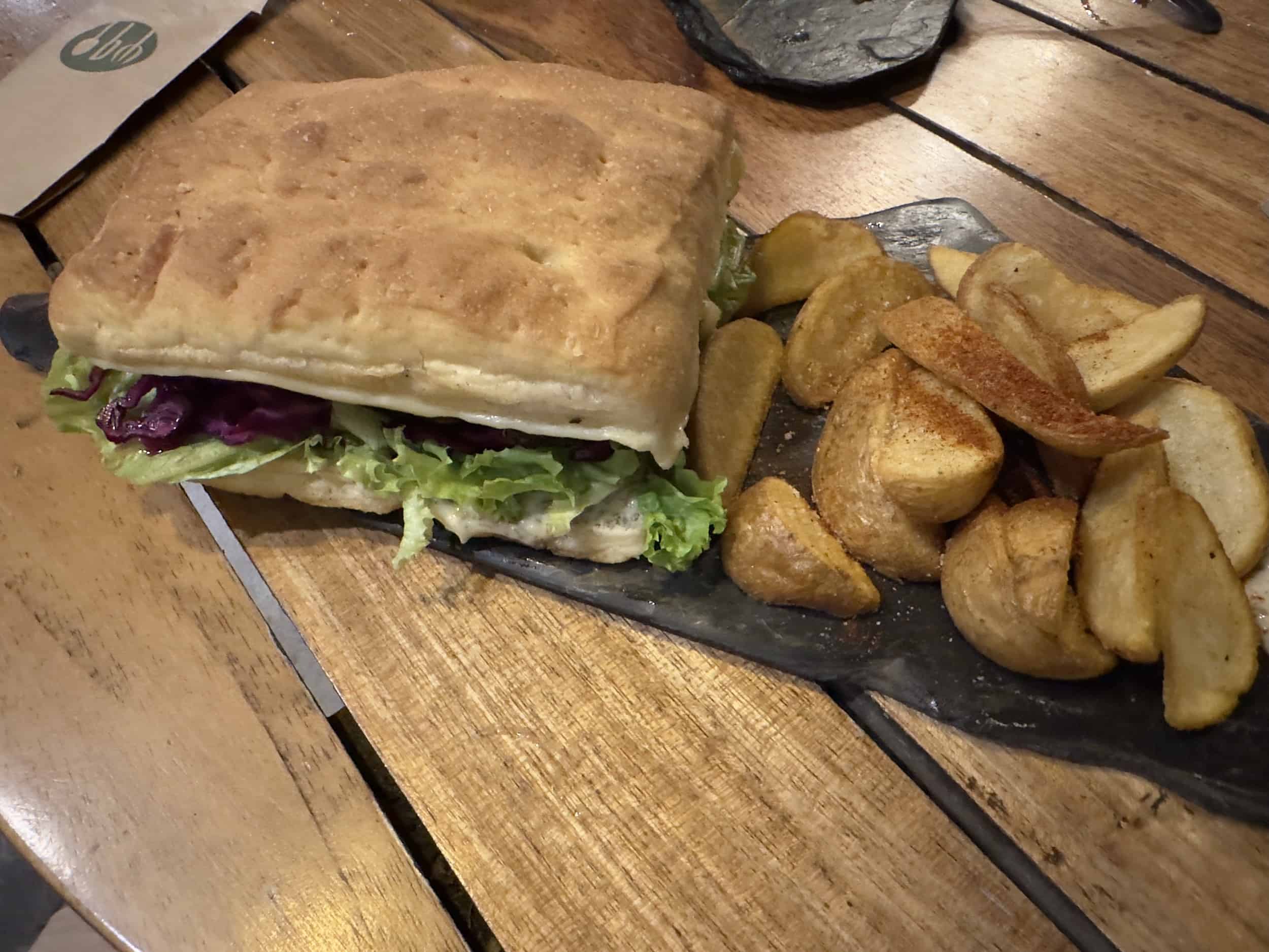 Veggie sandwich at La Cabaña in Boquía, Salento, Quindío, Colombia