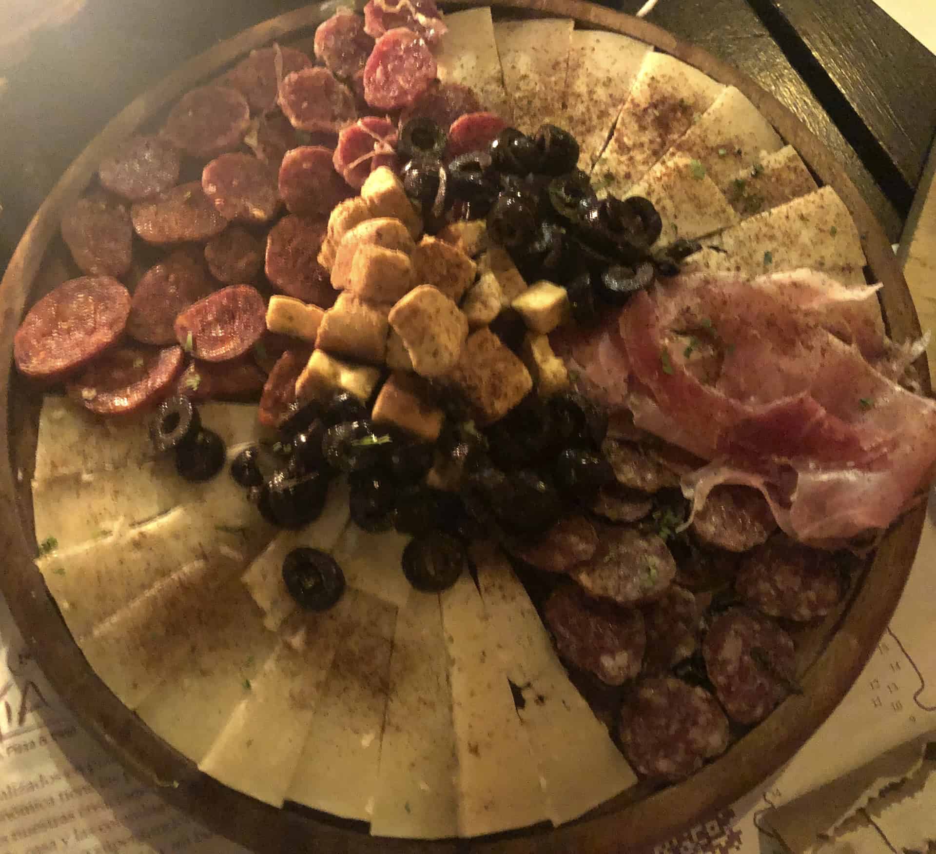 Meat and cheese plate at El Español