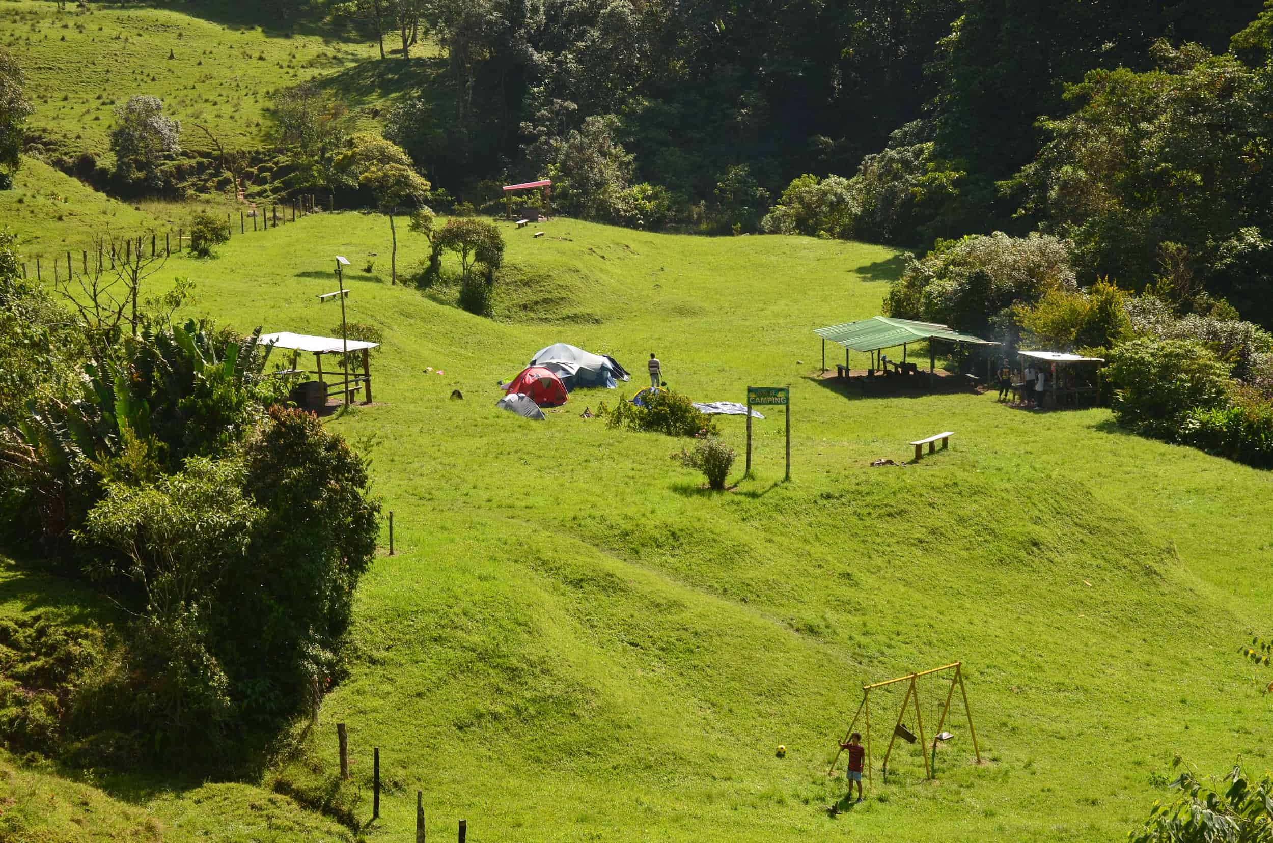 Campground at Santa Rita Nature Reserve in Boquía, Salento, Quindío, Colombia