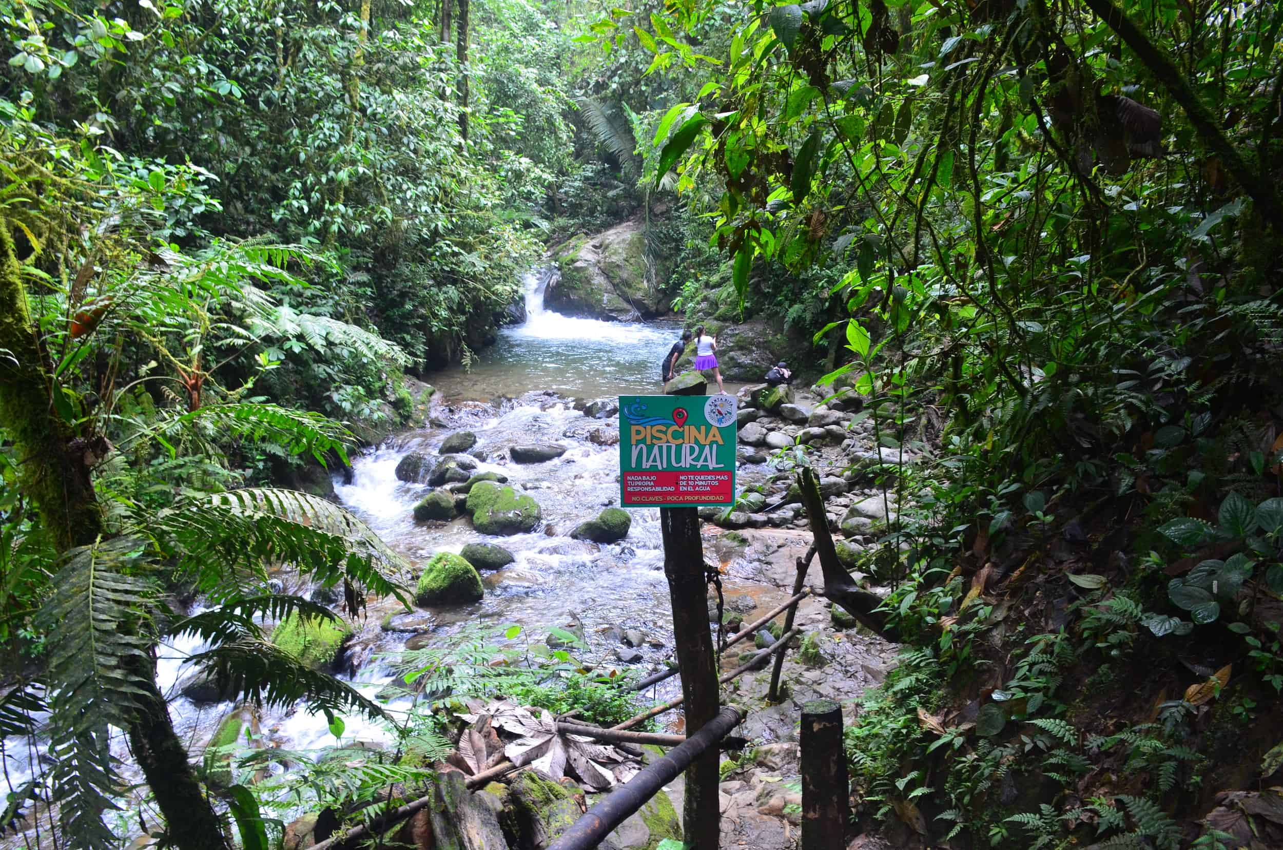 Entrance to the swimming hole at Santa Rita Nature Reserve in Boquía, Salento, Quindío, Colombia