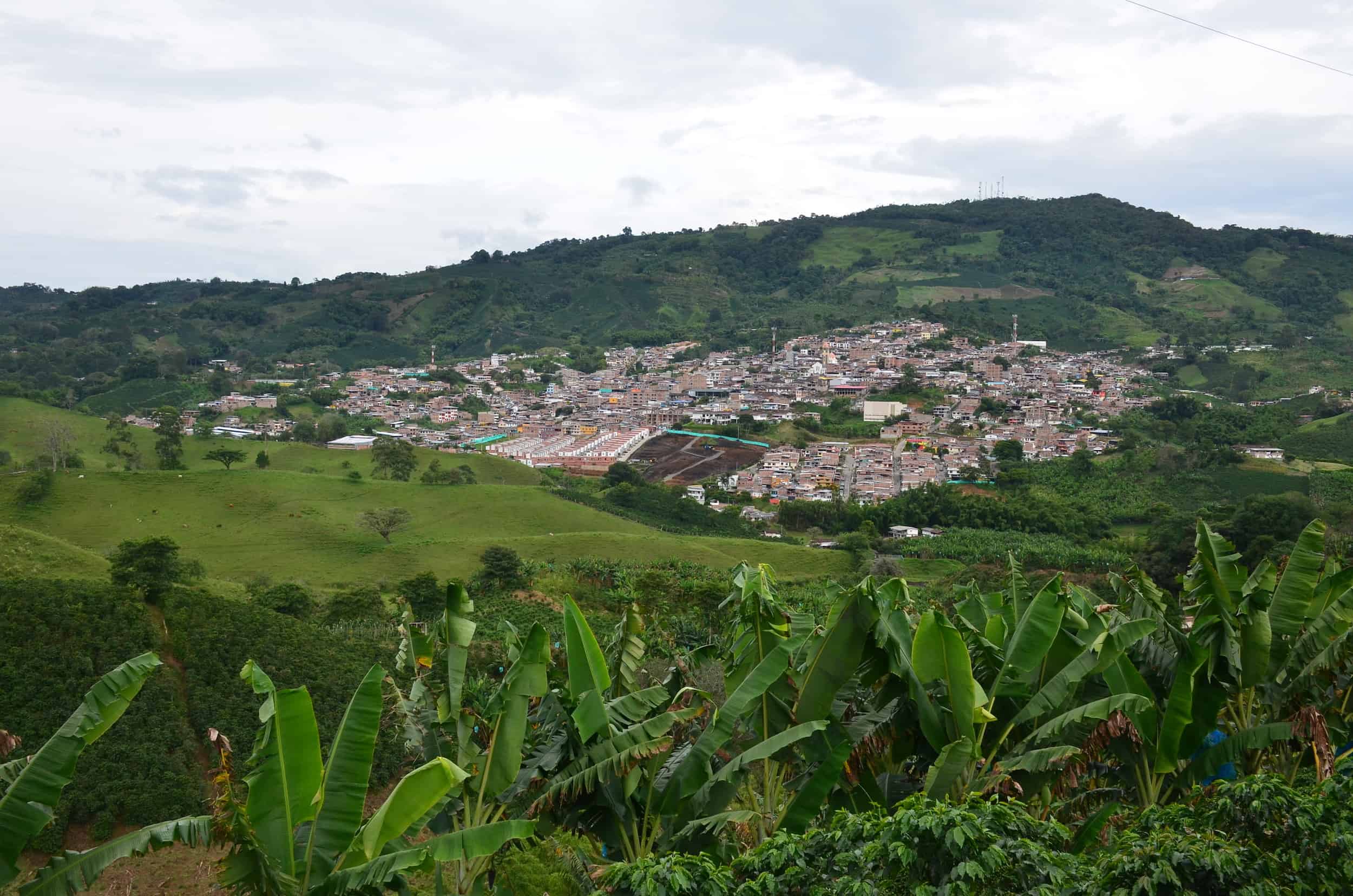 View of Belén de Umbría at Mirador Las Veraneras in Belén de Umbría, Risaralda, Colombia