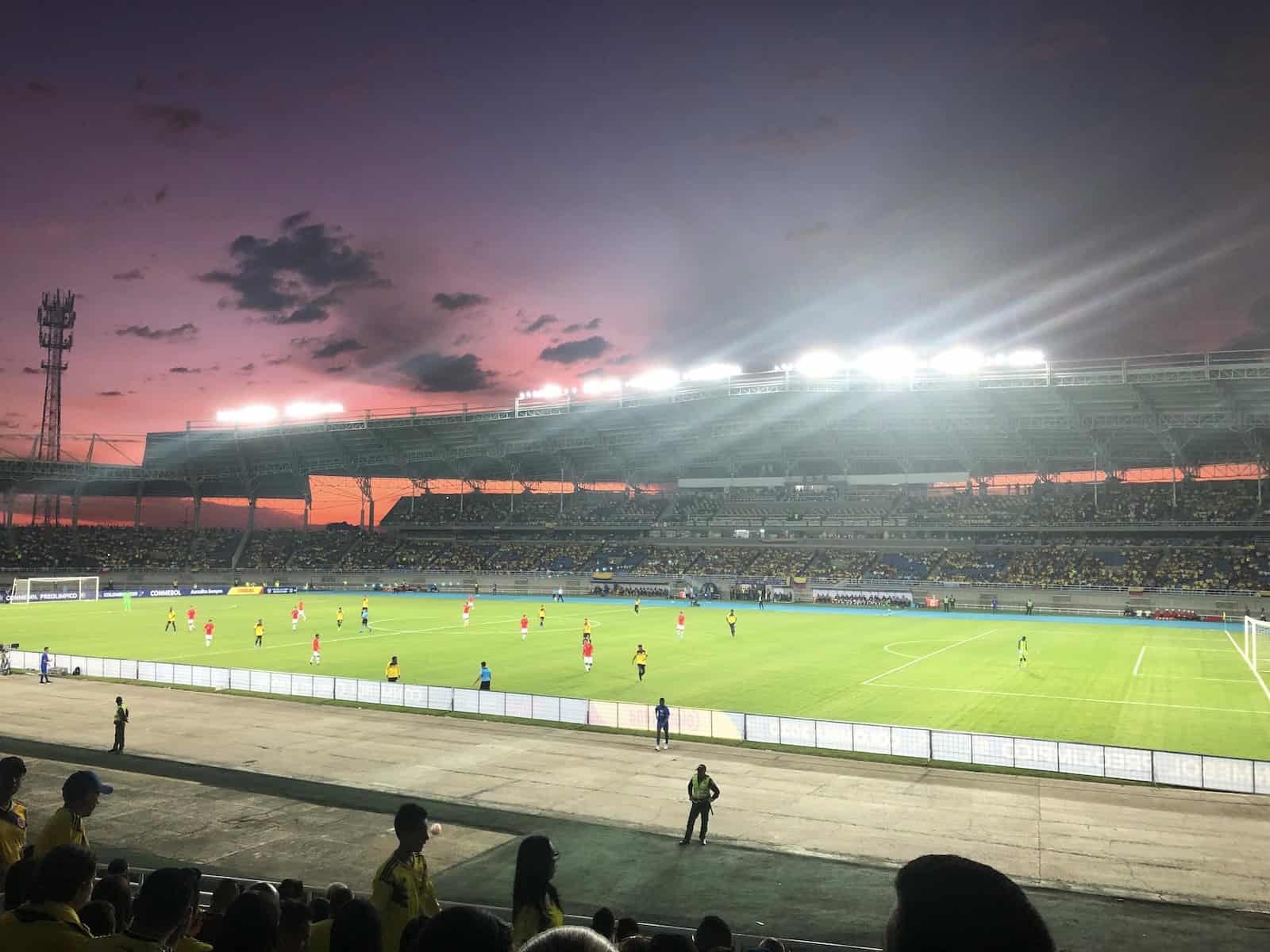 Football game at Estadio Hernán Ramírez Villegas in Pereira, Risaralda, Colombia