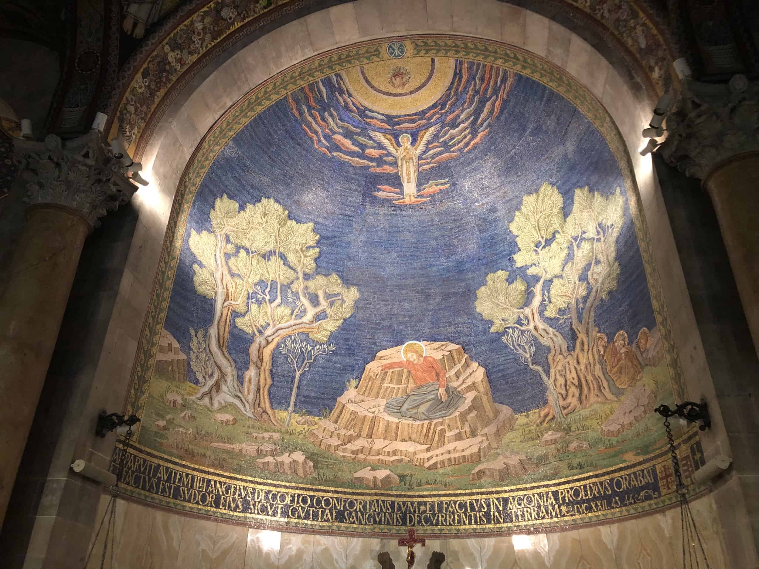 Mosaic of Christ in Agony in the Church of All Nations at Gethsemane in Jerusalem