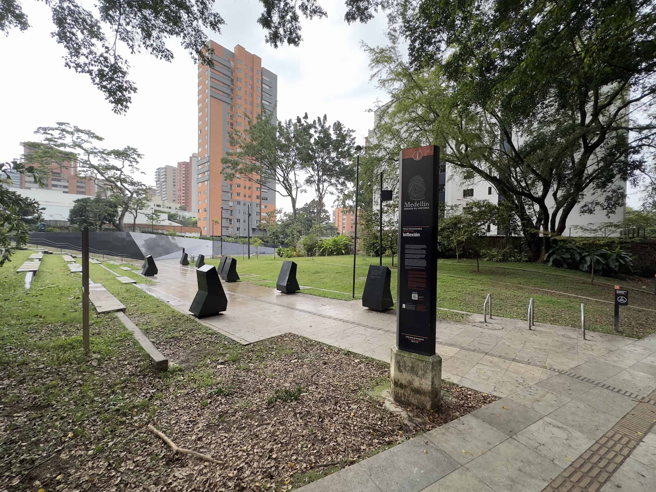 Path of Heroes at Inflexión Memorial Park in Medellín, Colombia
