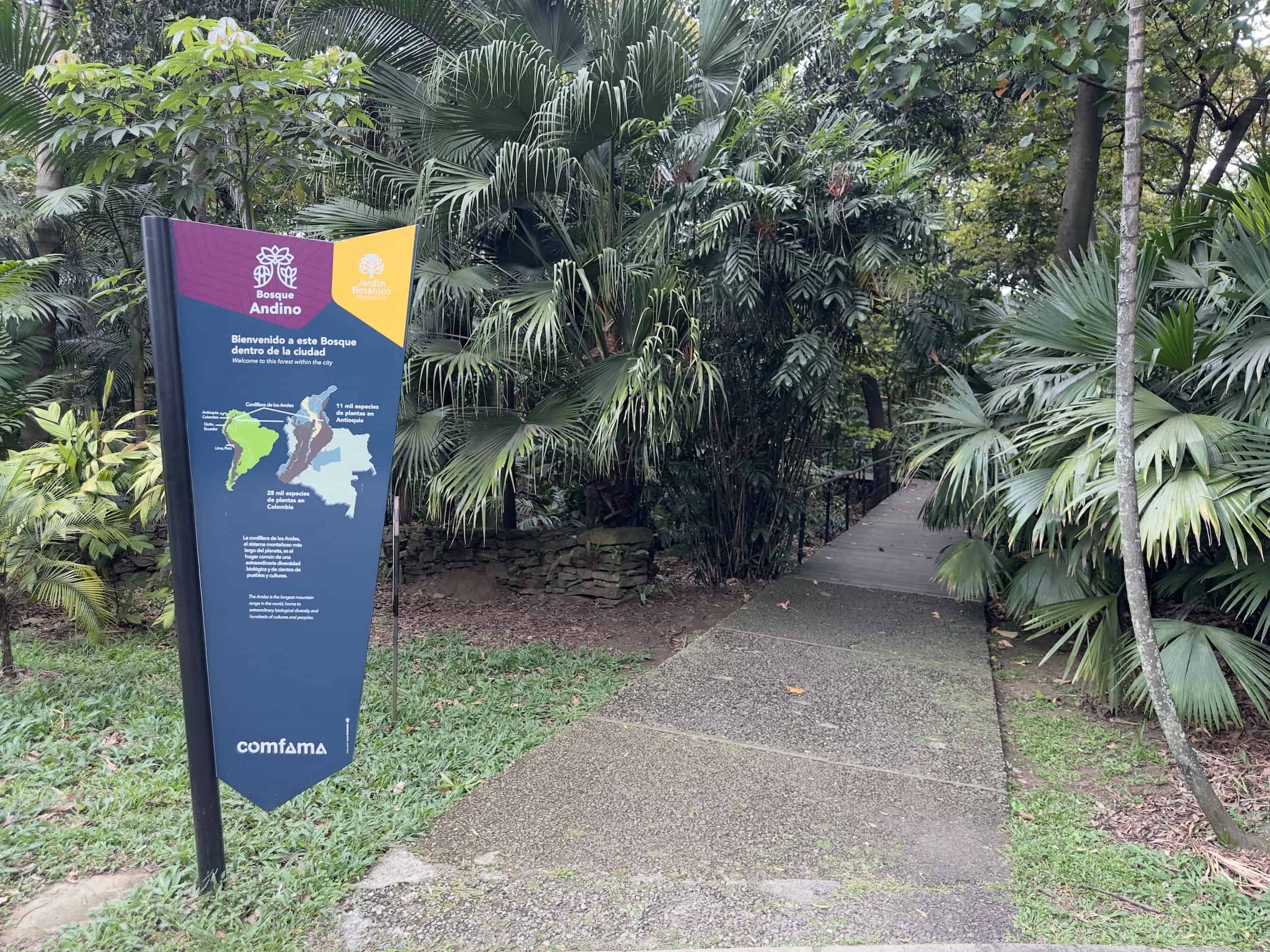 Entrance to the Andean Forest at the Medellín Botanical Garden in Medellín, Antioquia, Colombia