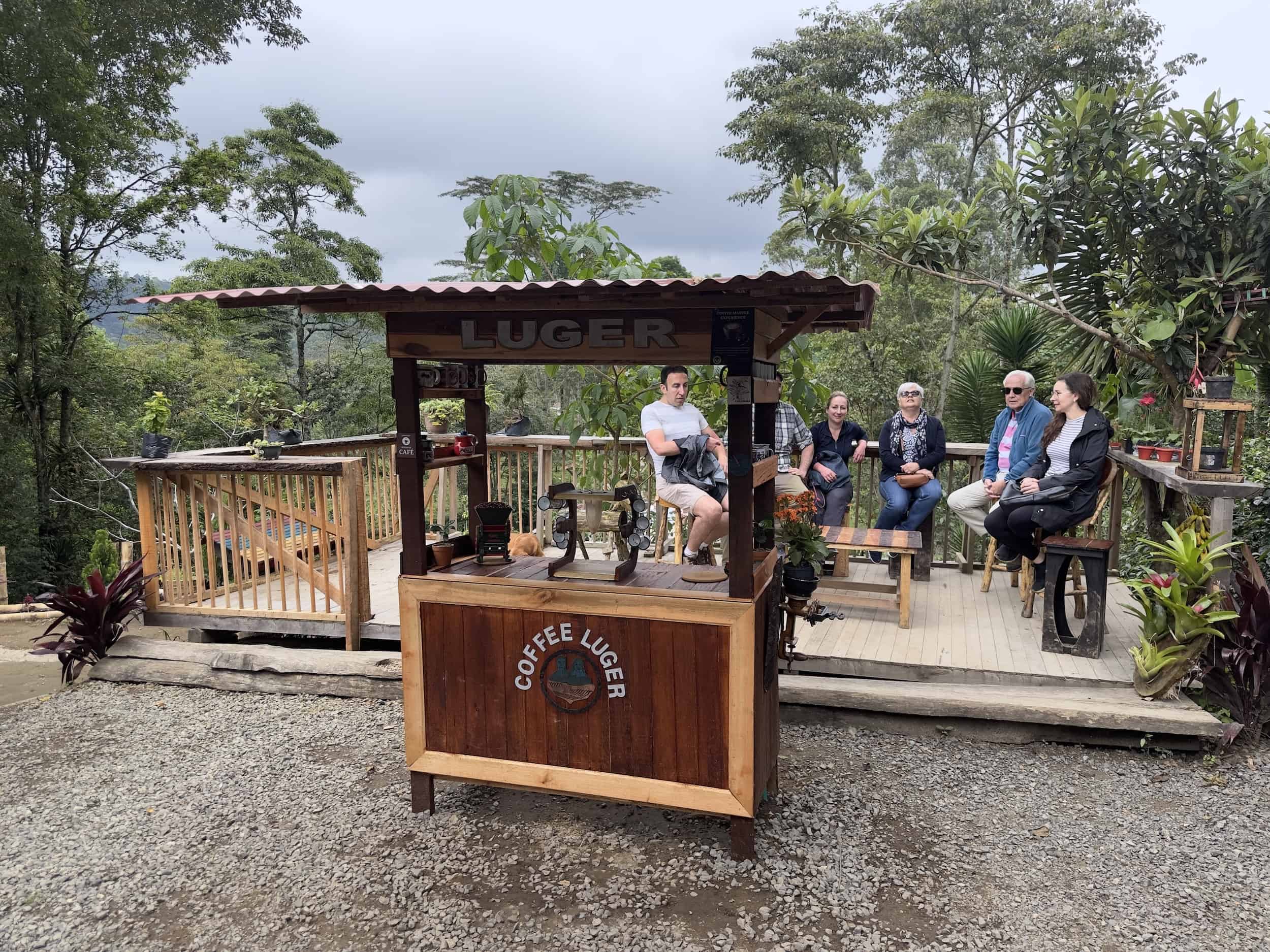Brewing station on the Luger Coffee Tour in Salento, Quindío, Colombia
