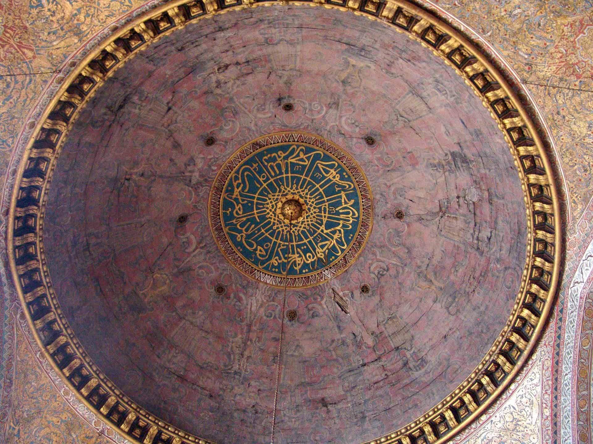 Unrestored dome of the Imperial Hall in the Imperial Harem at Topkapi Palace in Istanbul, Turkey