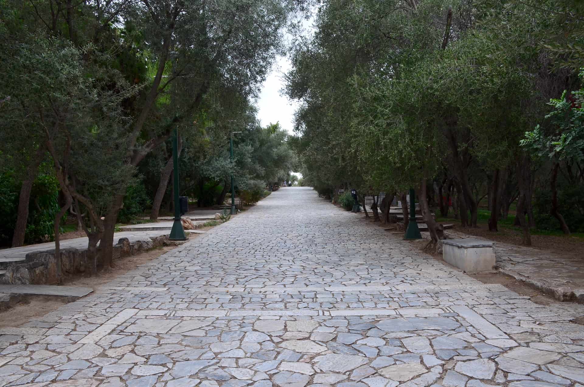 Pedestrian walkway in the Western Hills of Athens, Greece