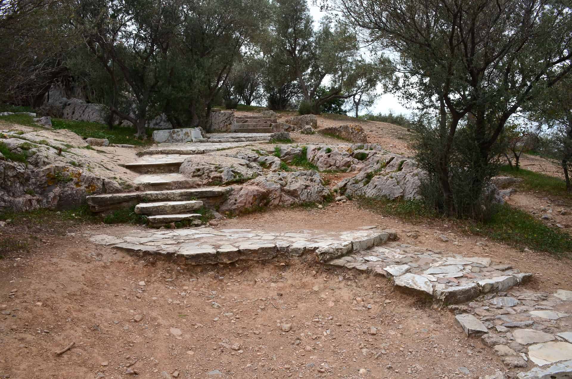 Path up to the Hill of the Muses in the Western Hills of Athens, Greece