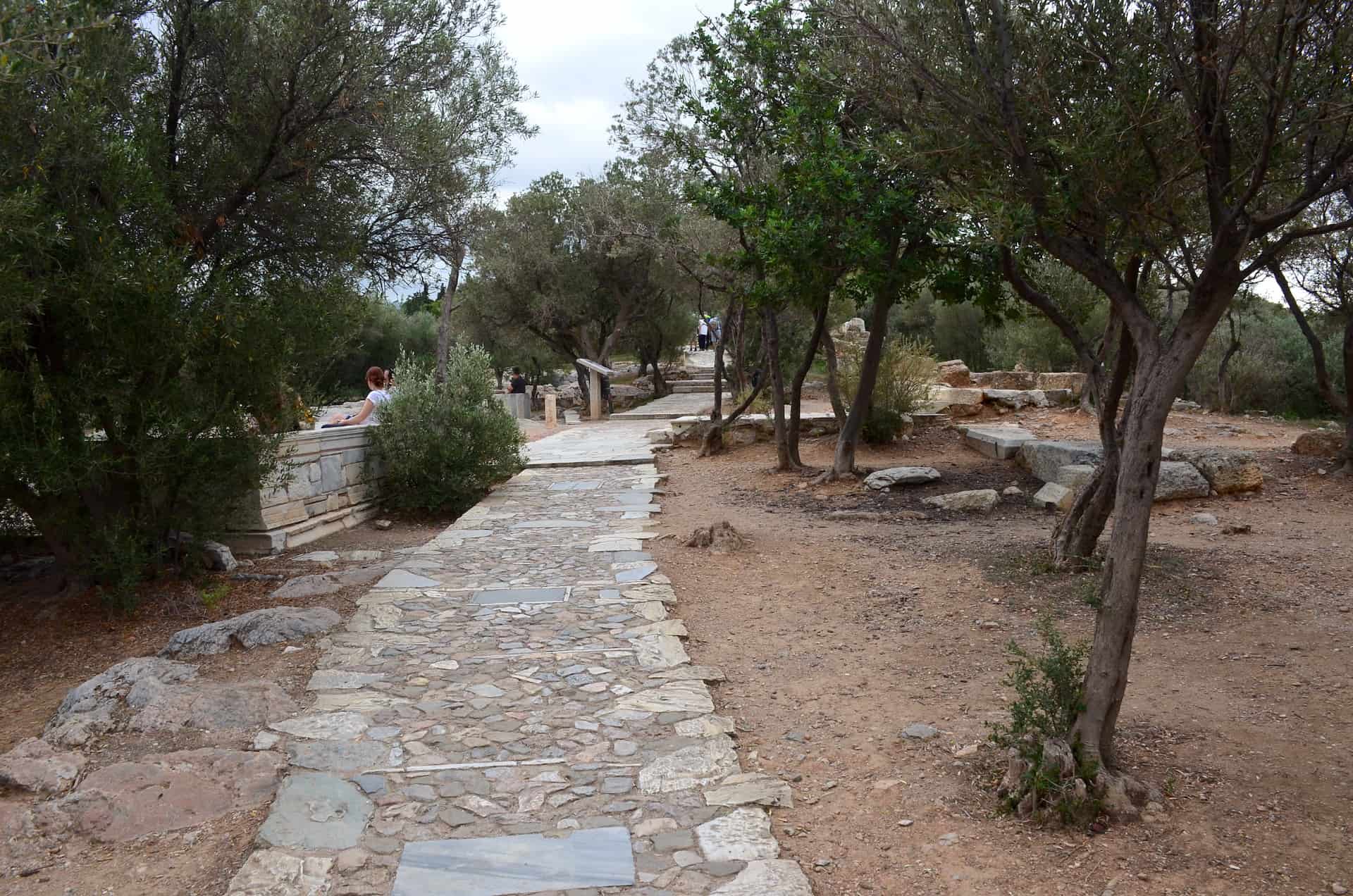 Path up to the Hill of the Muses in the Western Hills of Athens, Greece