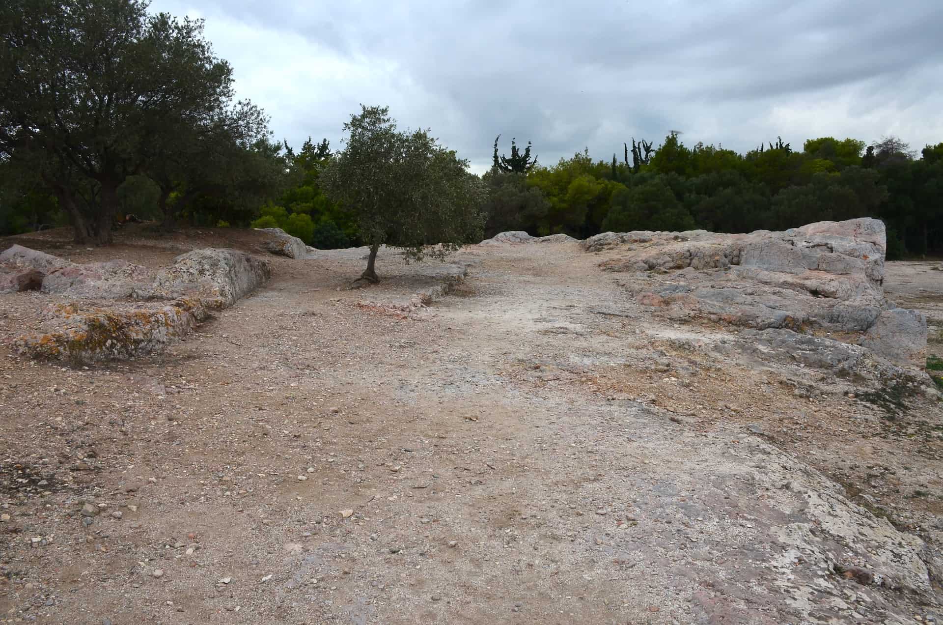 West Stoa on the Pnyx, Western Hills of Athens, Greece