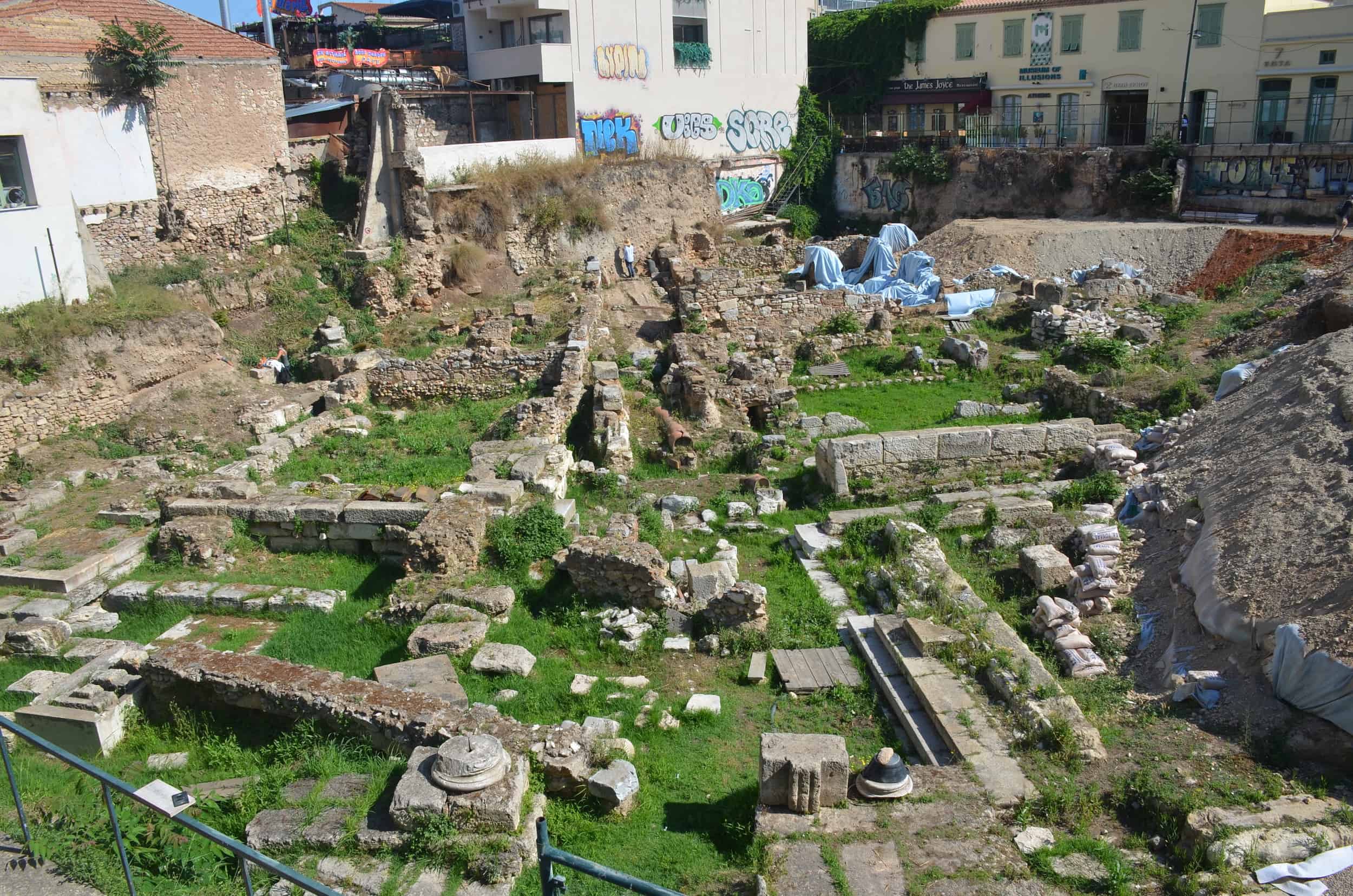 Excavation site of the Painted Stoa at the Ancient Agora of Athens