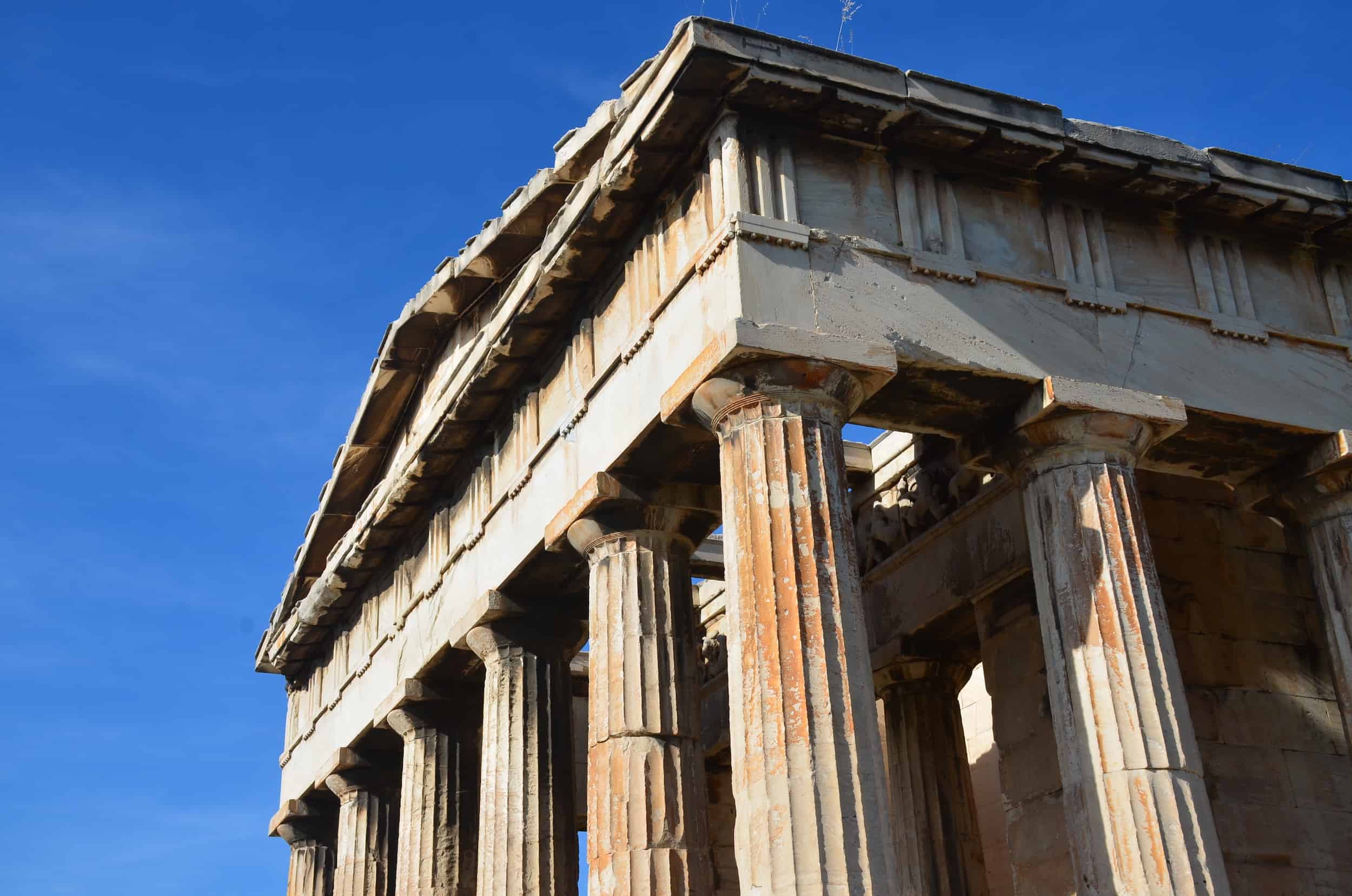Southwest corner of the Temple of Hephaestus at the Ancient Agora of Athens