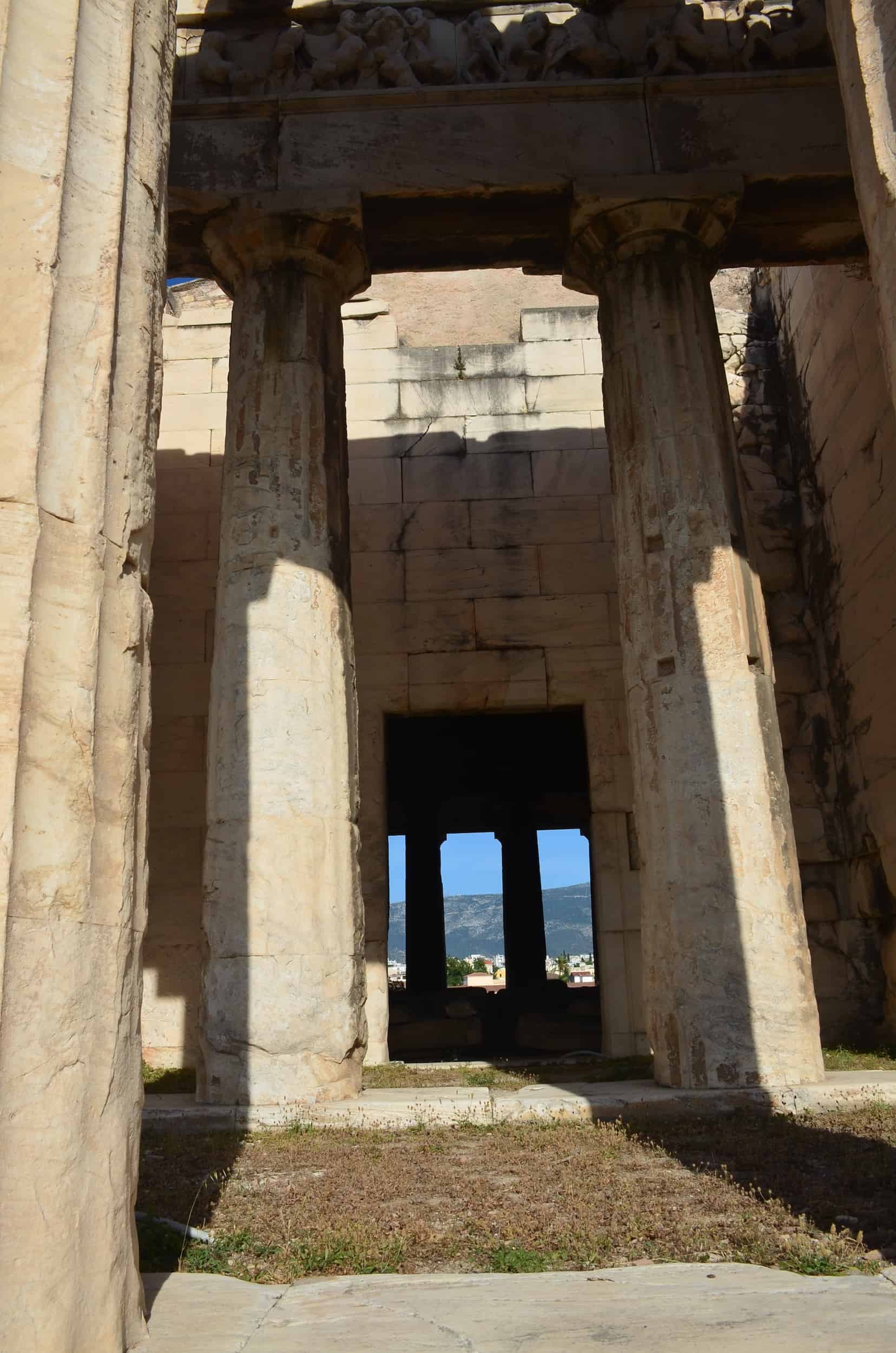 Columns in front of the opisthodomos of the Temple of Hephaestus