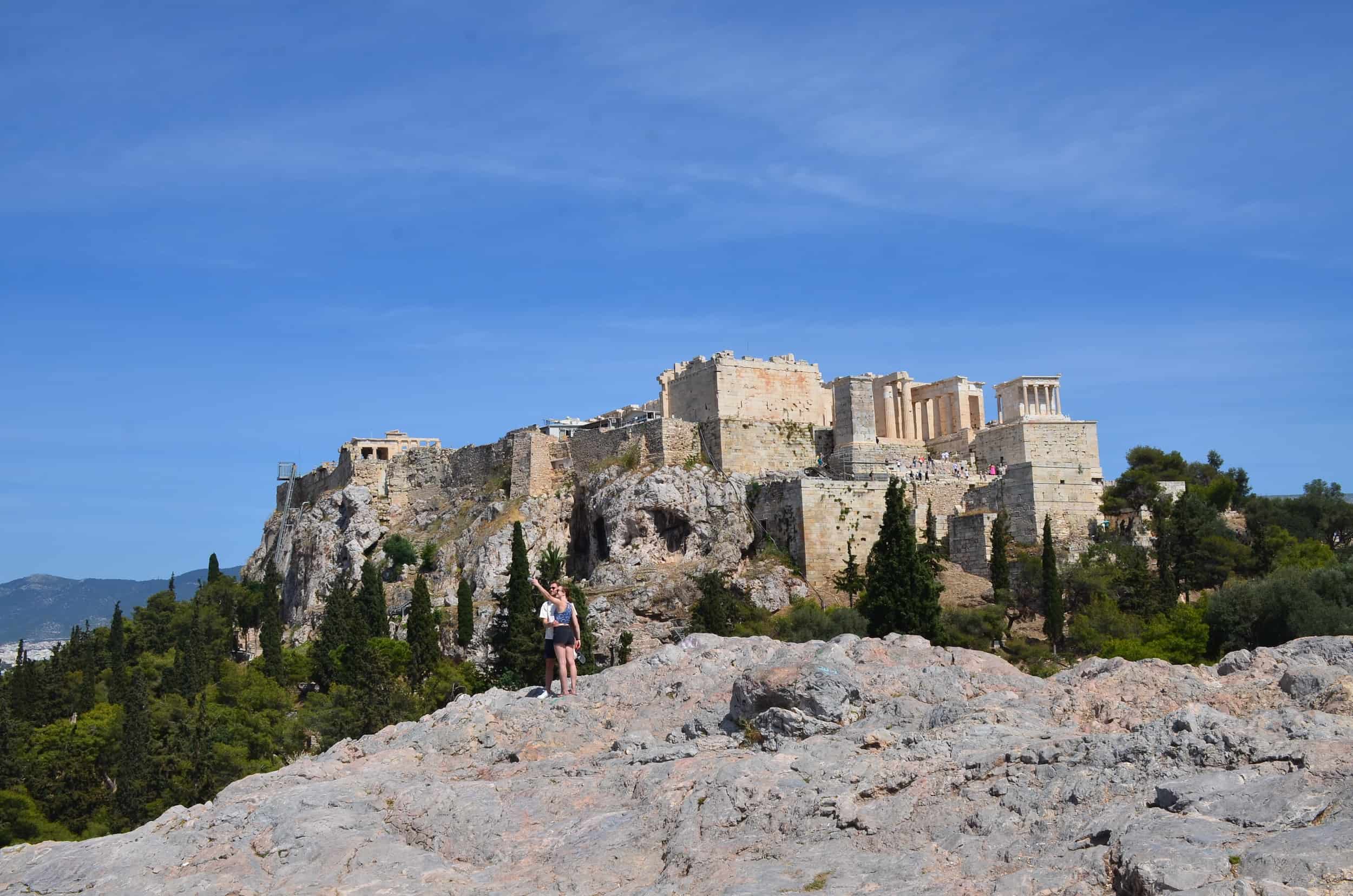 Acropolis from Areopagus in Athens, Greece
