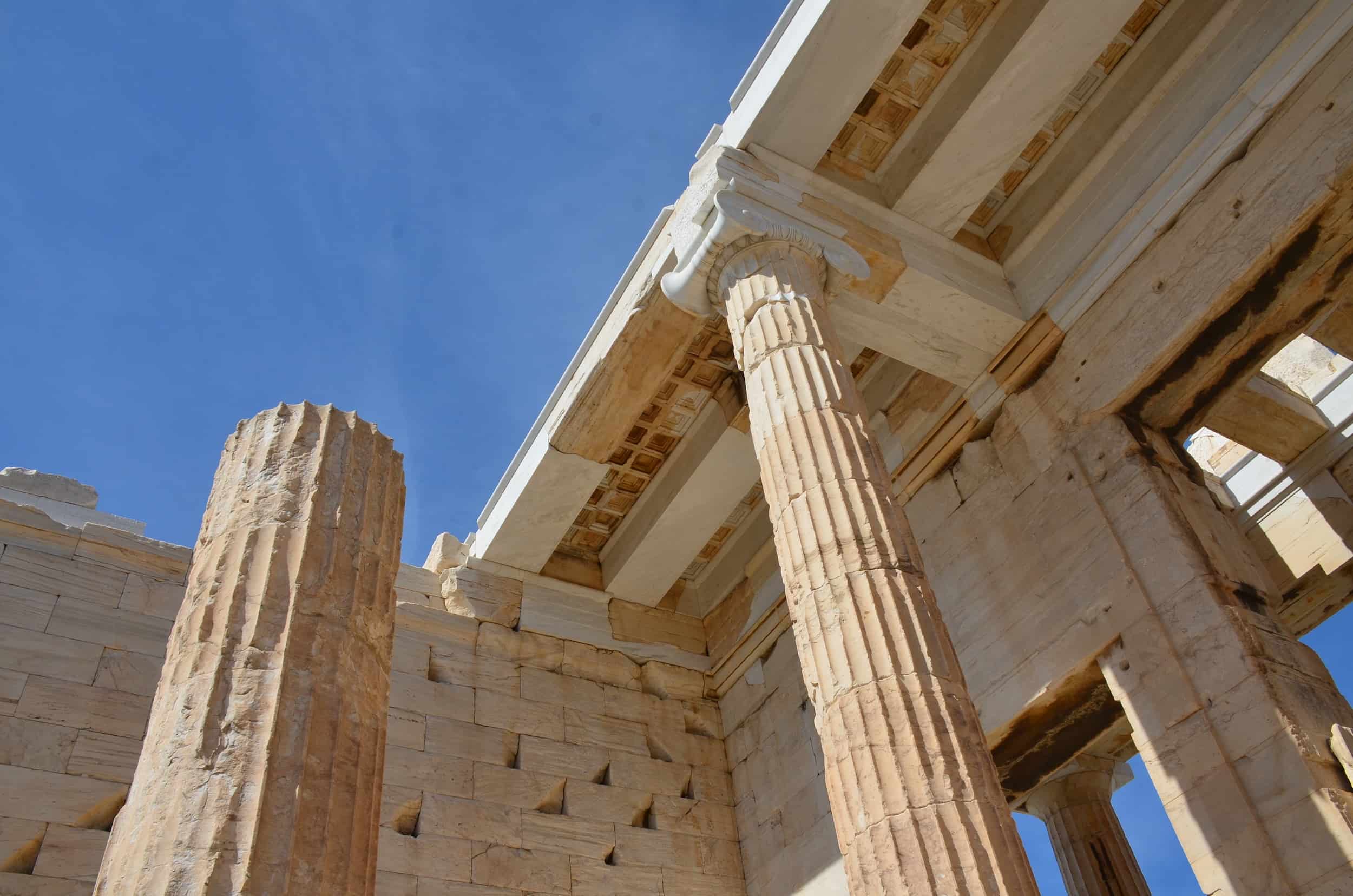 Column on the western façade of the Propylaia