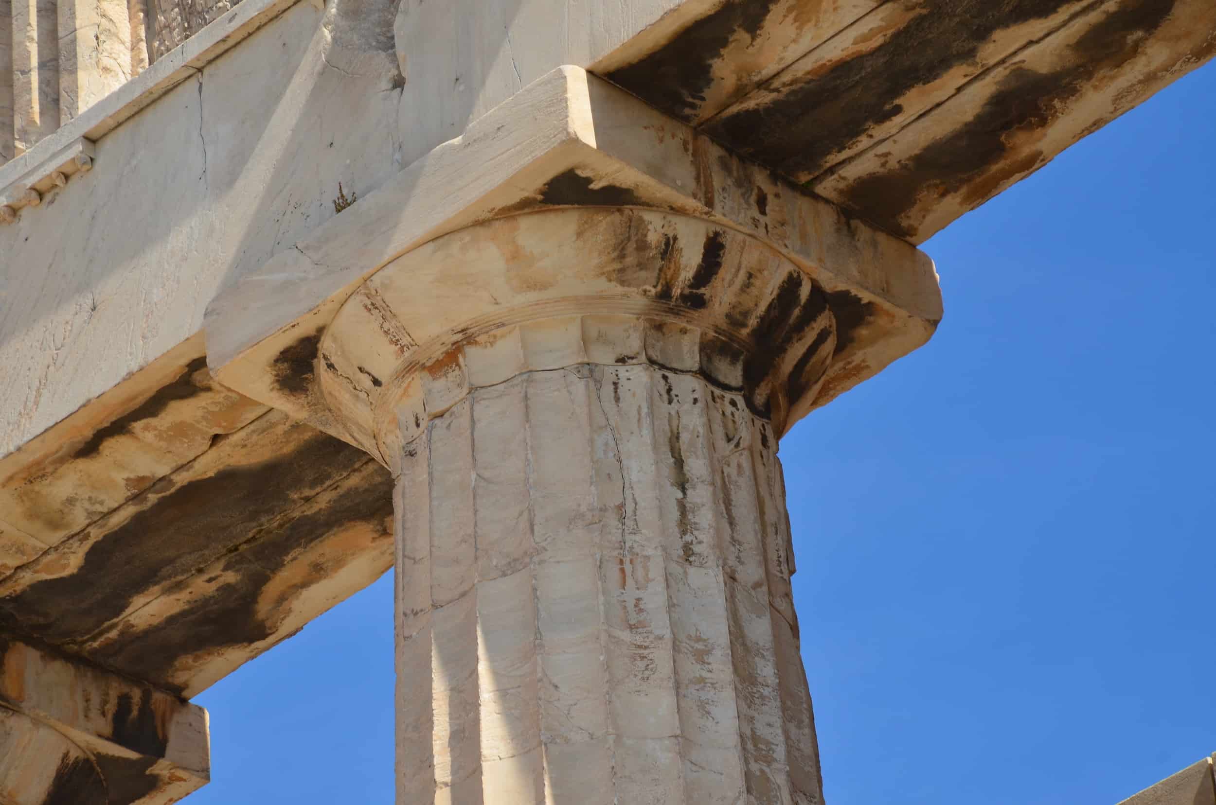 Column on the north side of the Parthenon
