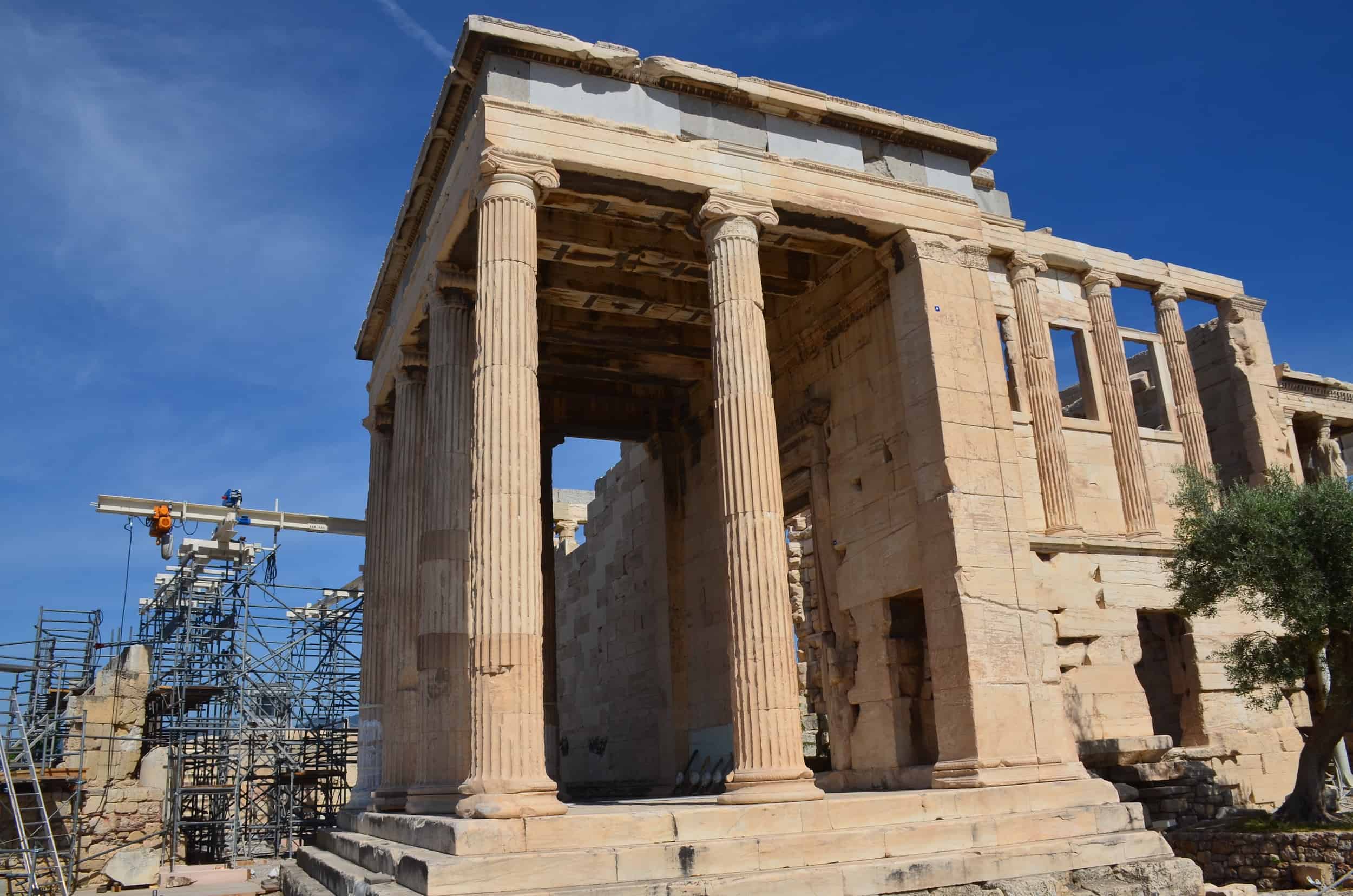 North porch of the Erechtheion on the Acropolis in Athens, Greece