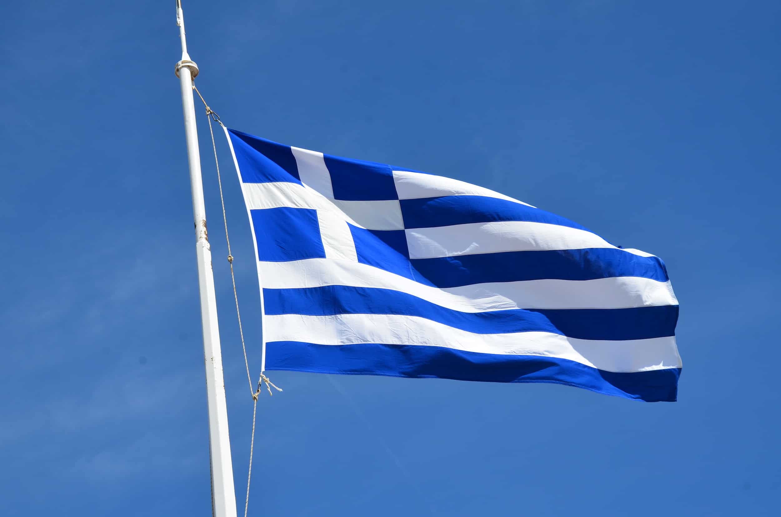 Greek flag on the Acropolis