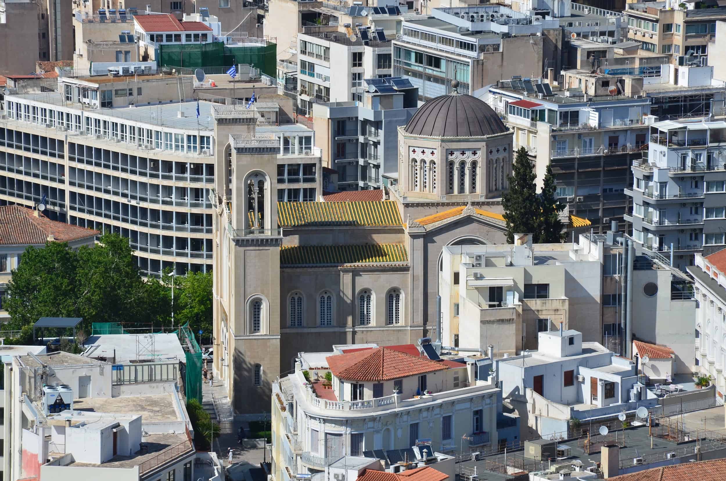 Metropolitan Cathedral of Athens from the Acropolis