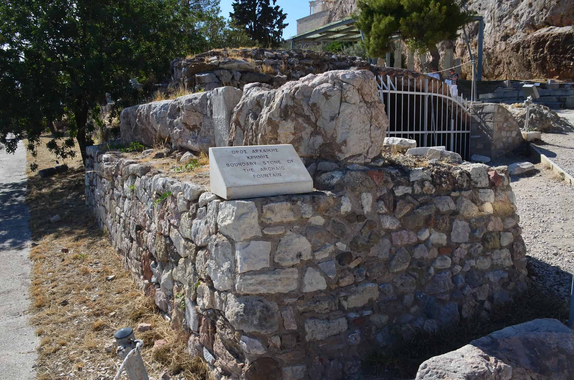 Boundary stone of the Archaic fountain