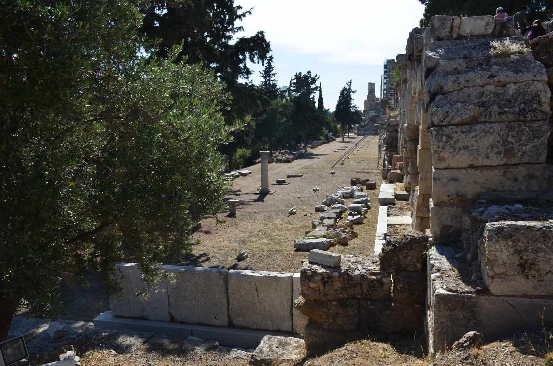 Stoa of Eumenes on the south slope of the Acropolis in Athens, Greece