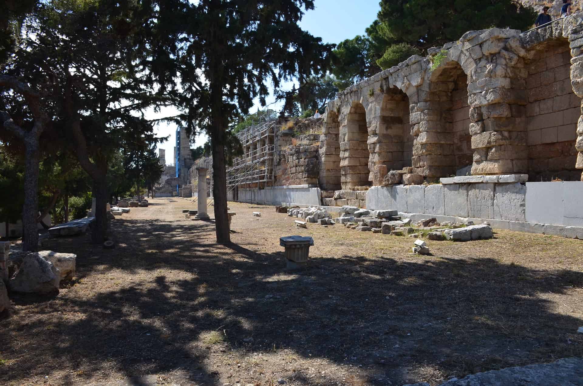 Stoa of Eumenes on the south slope of the Acropolis in Athens, Greece