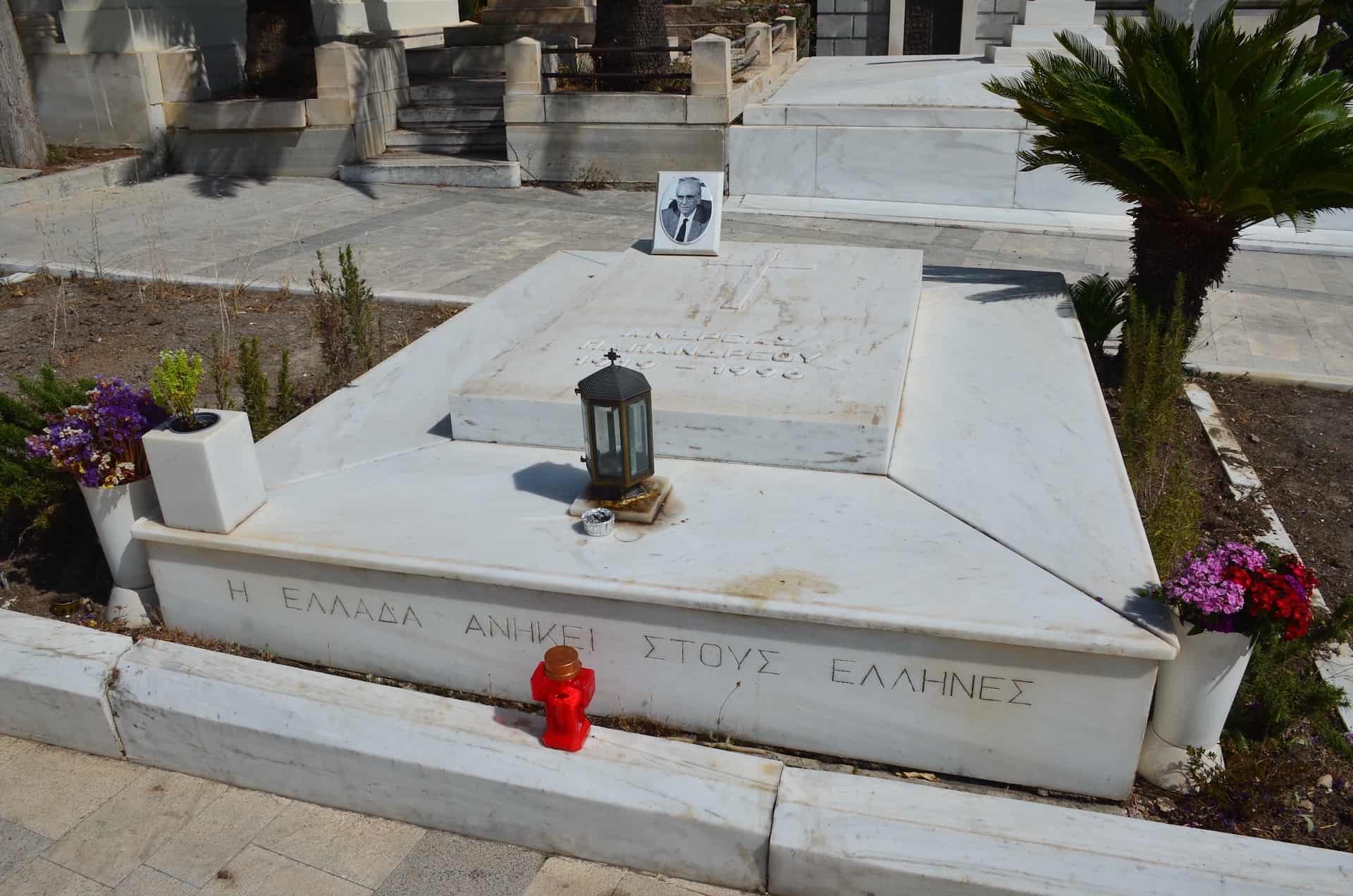 Andreas Papandreou at the First Cemetery of Athens, Greece