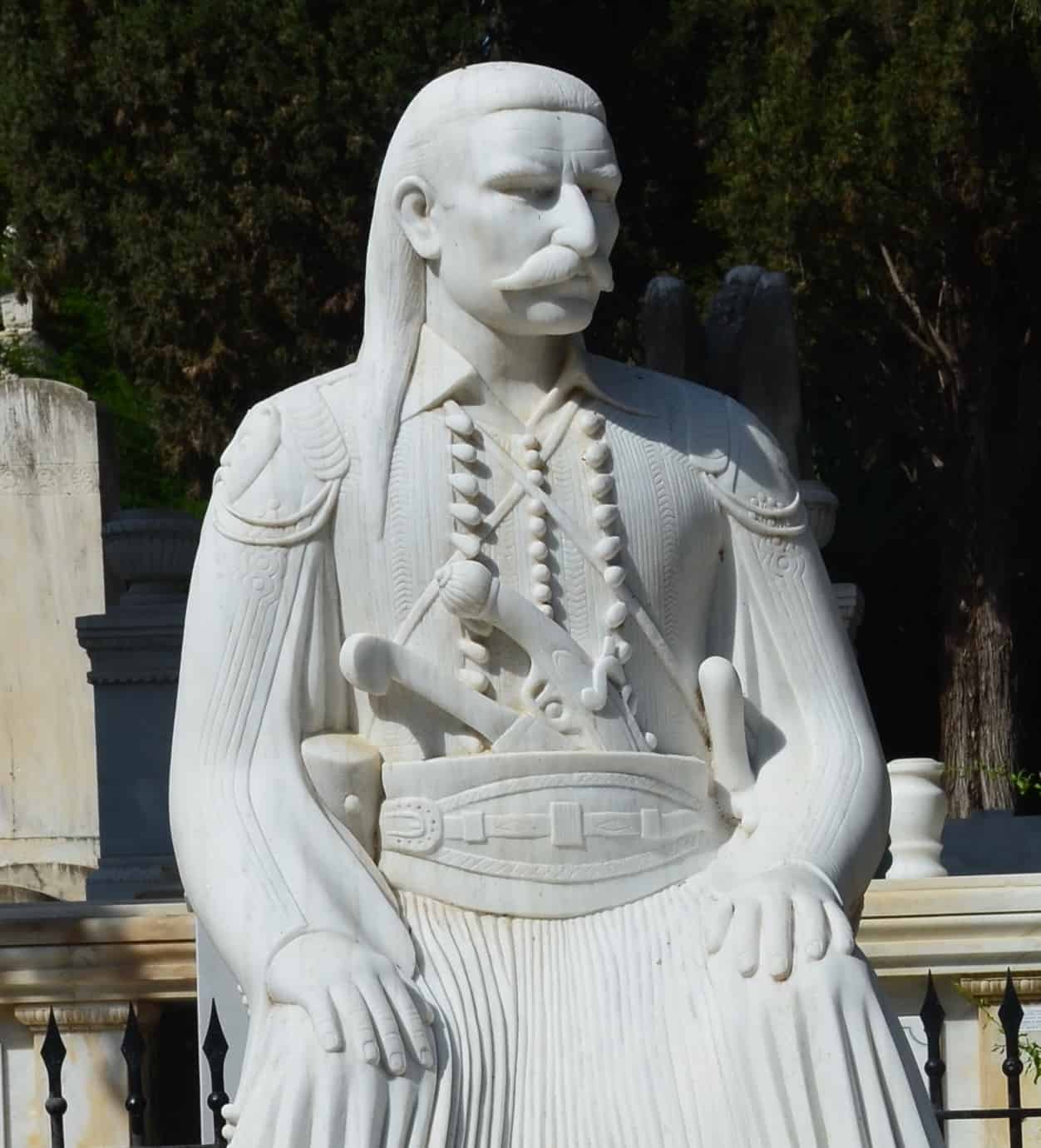 Statue of Theodoros Kolokotronis at the First Cemetery of Athens, Greece