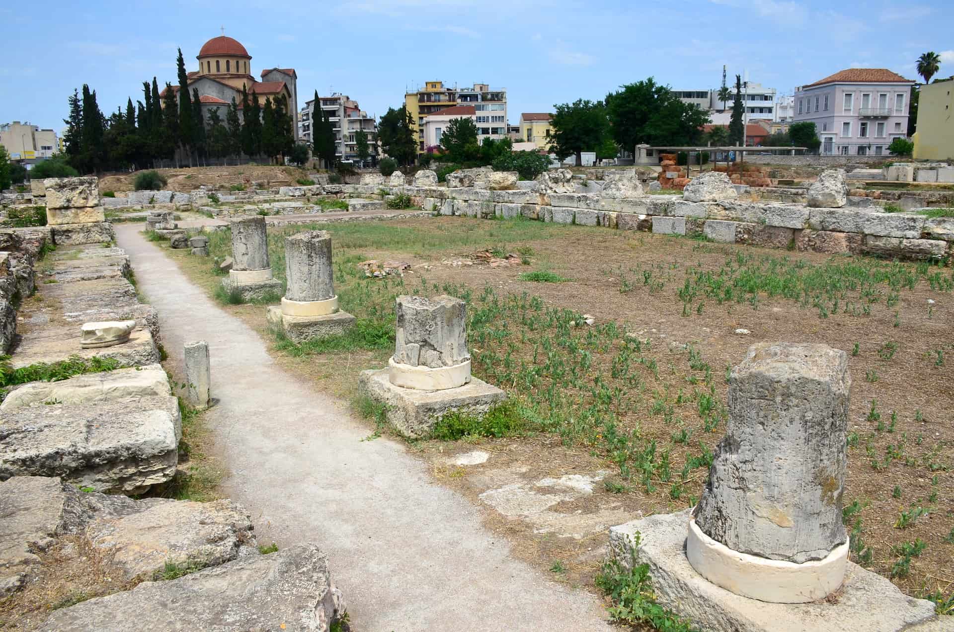 Courtyard of the Pompeion at Kerameikos, Athens, Greece
