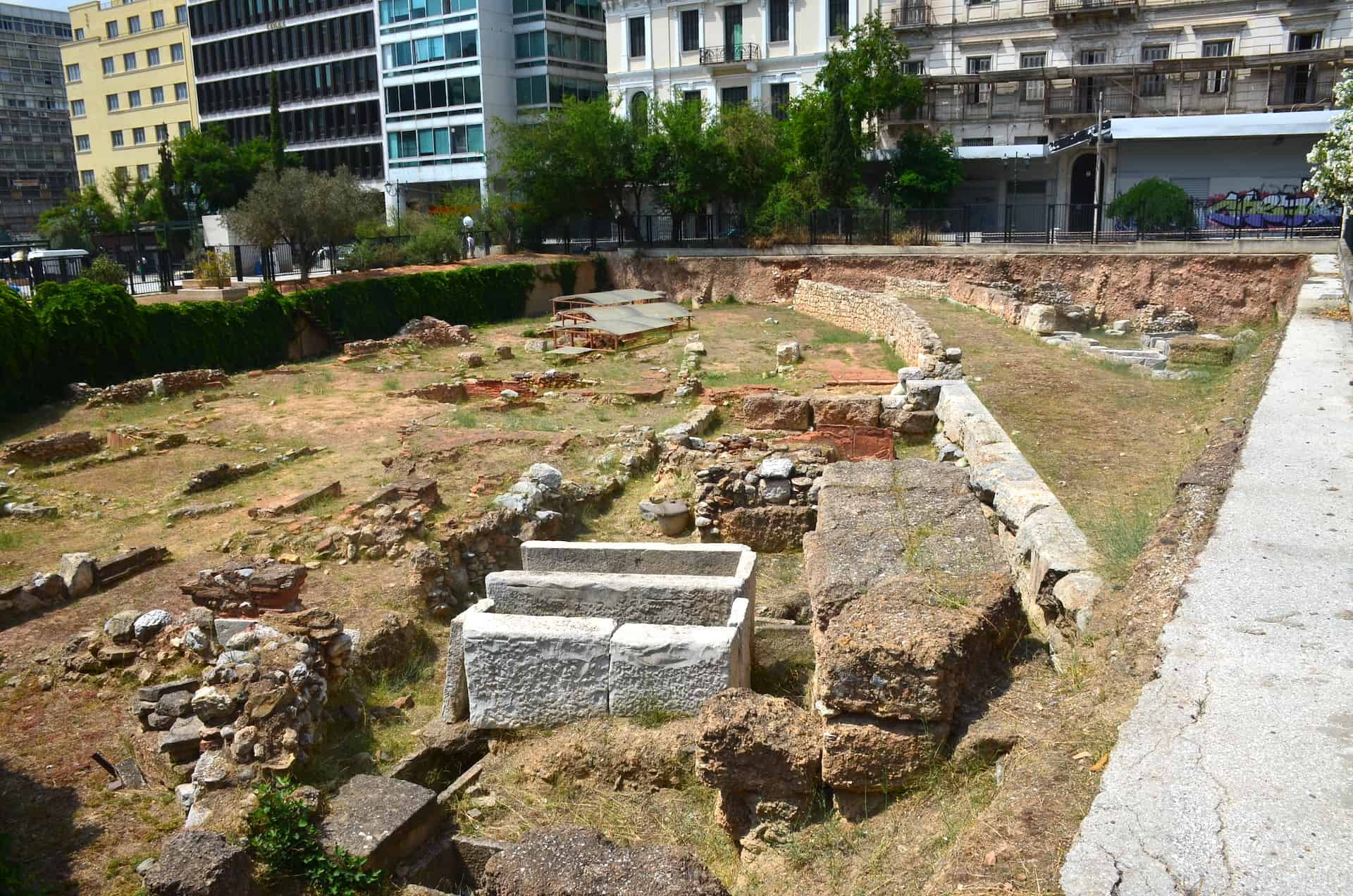 Archaeological site at Kotzia Square in Athens, Greece