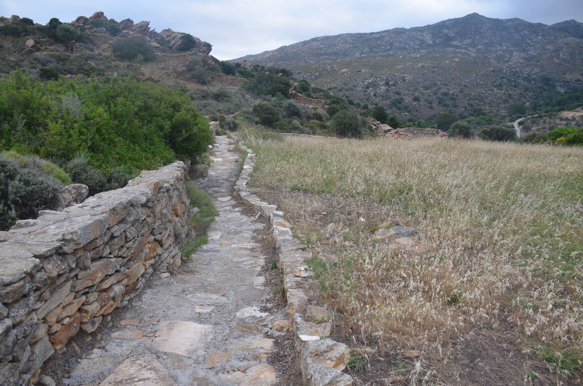 Path to the tunnel exit in Melanes, Naxos, Greece