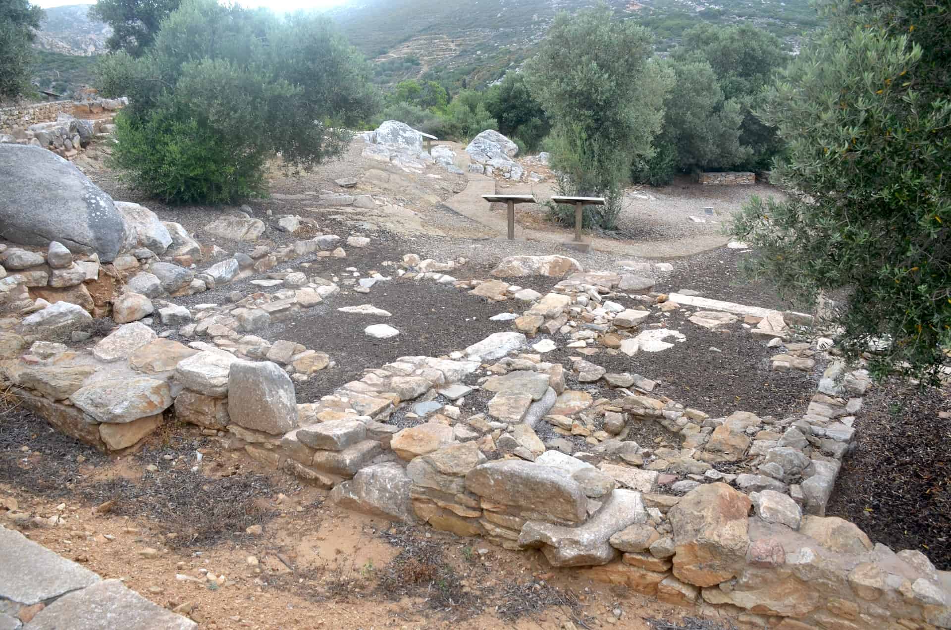 Earliest buildings at the Sanctuary of the Springs in Melanes, Naxos, Greece