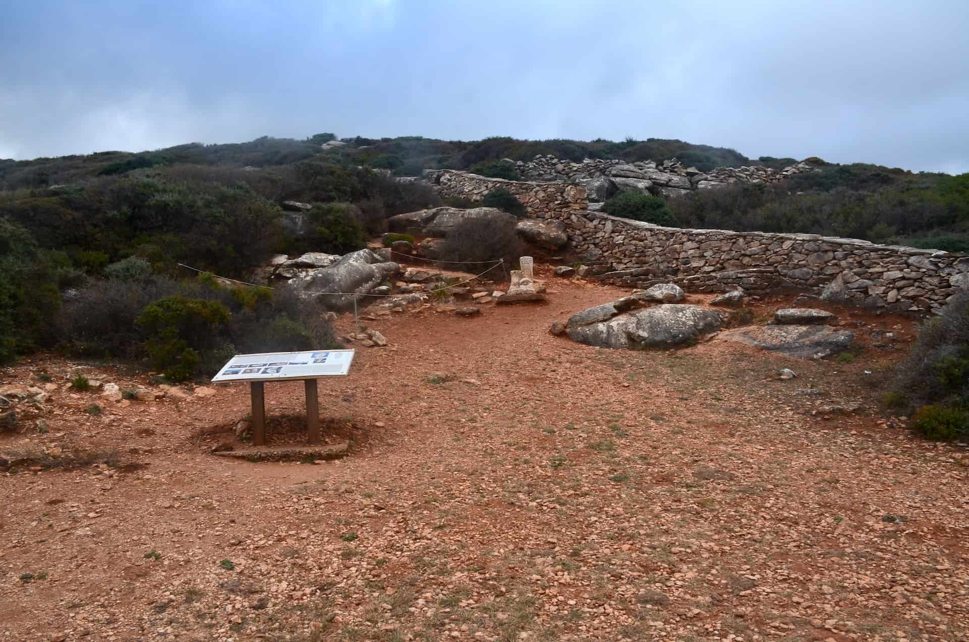 Area containing the Kouros of Farangi in Melanes, Naxos, Greece