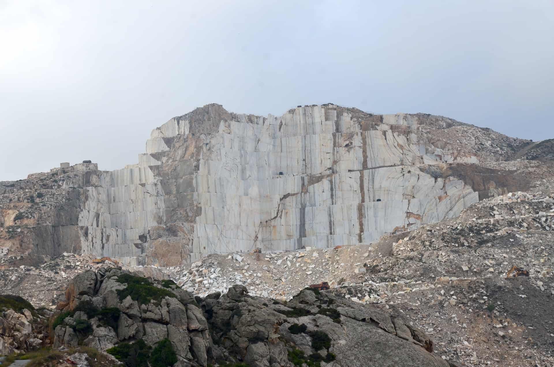Modern marble quarry near Melanes, Naxos, Greece
