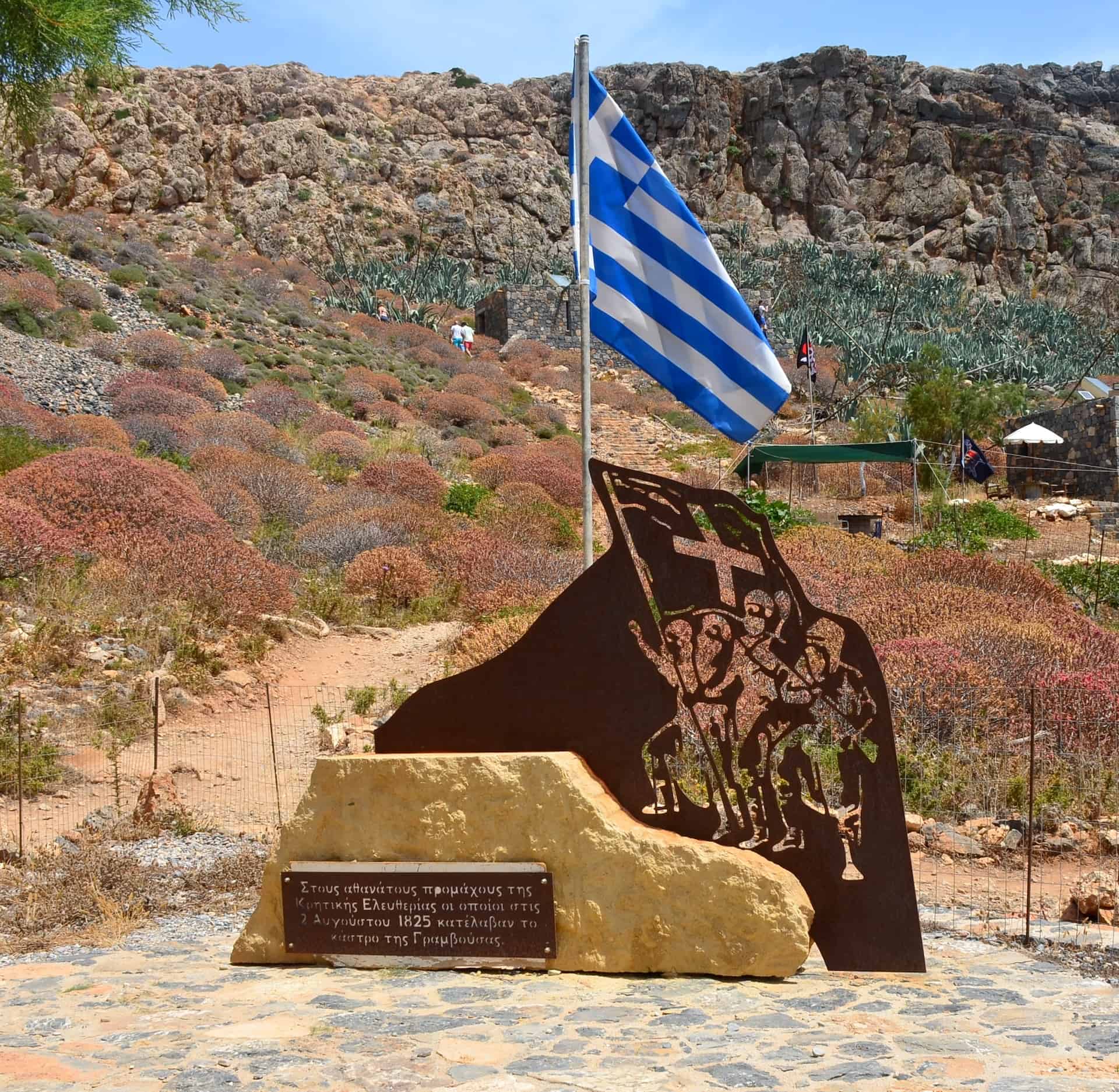 Memorial to Cretan freedom fighters at Gramvousa Island, Crete