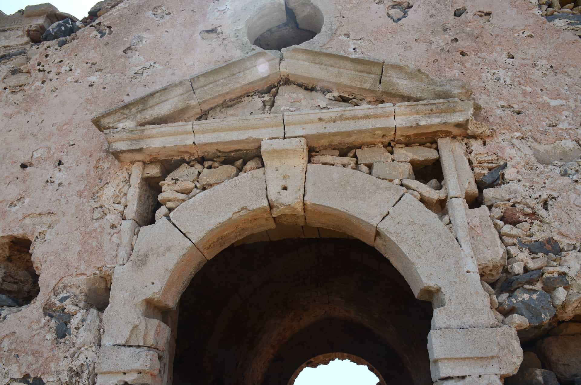 Entrance to the Church of the Annunciation of the Virgin Mary at the Venetian fortress on Gramvousa, Crete