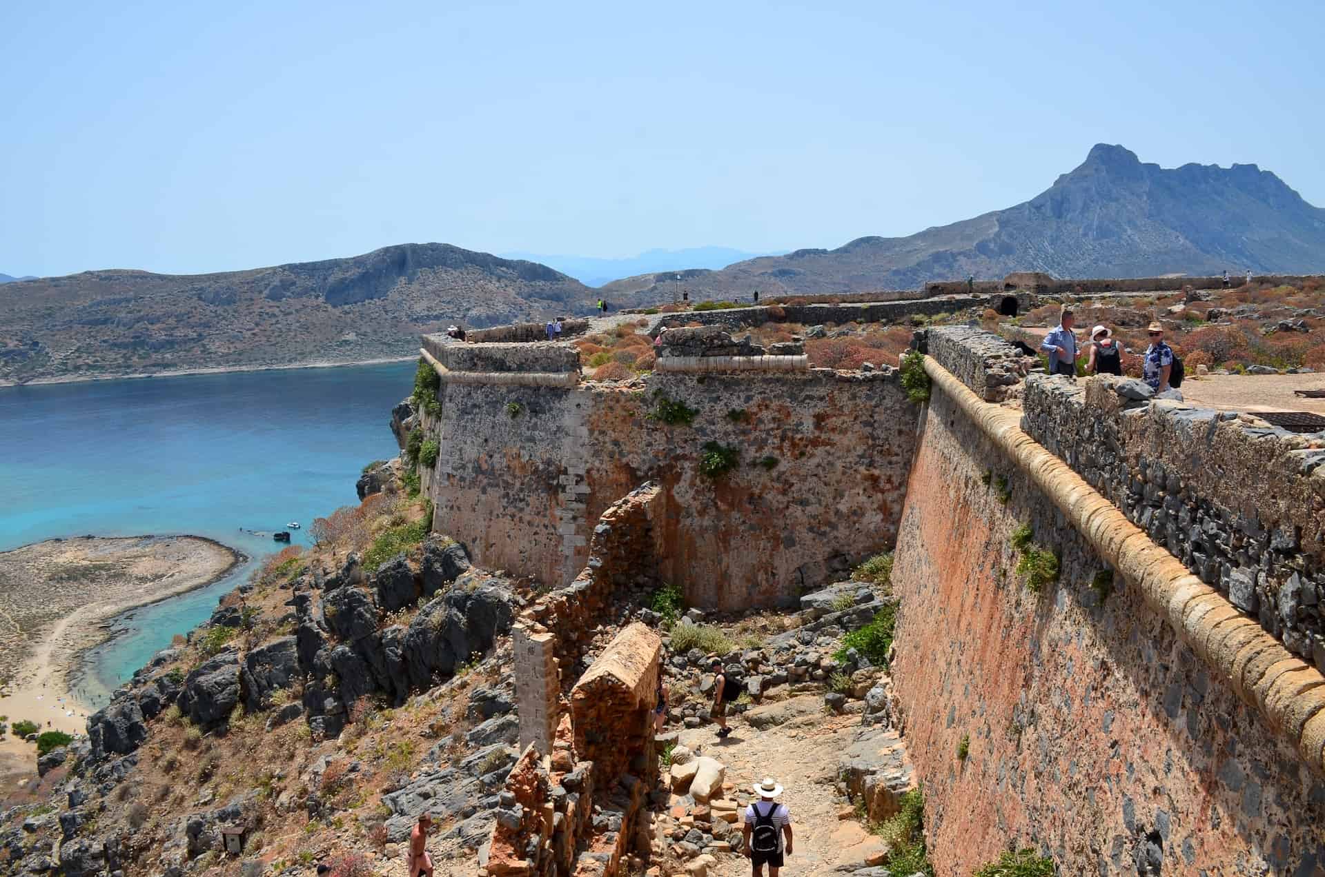 Eastern walls looking south of the Venetian fortress on Gramvousa, Crete