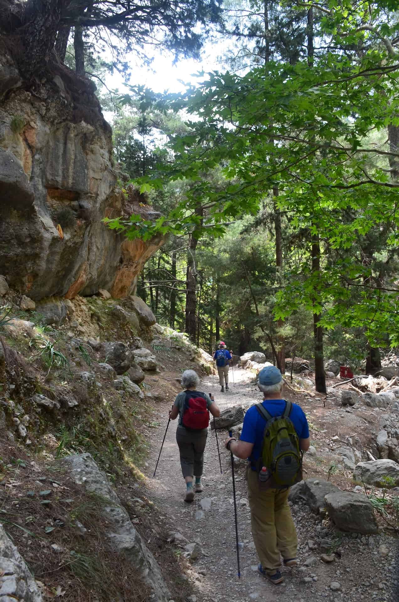 Getting closer to Vrysi at the Samaria Gorge in Crete, Greece